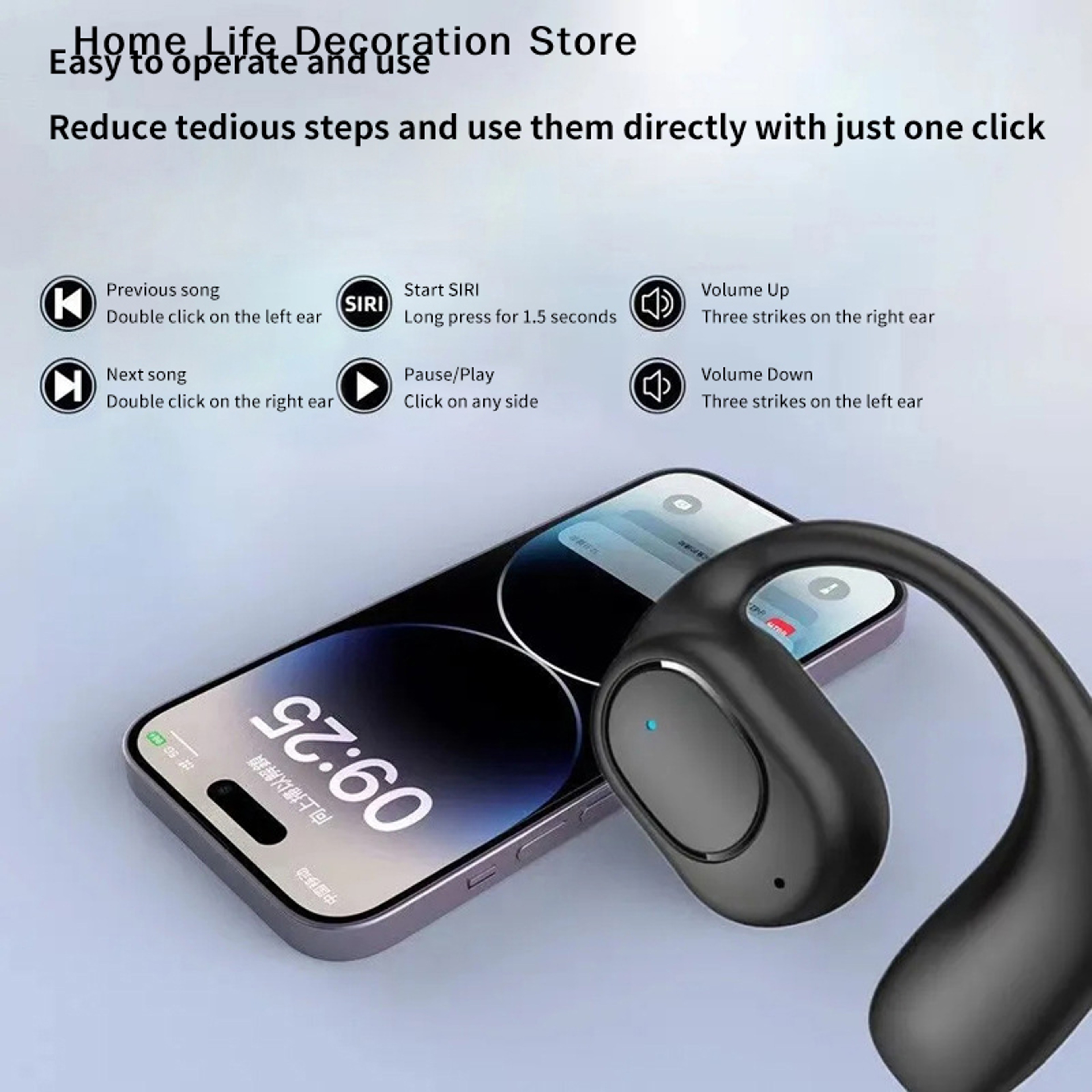 Wireless Bluetooth Headset With Digital Display And Noise Cancelling Microphone 3