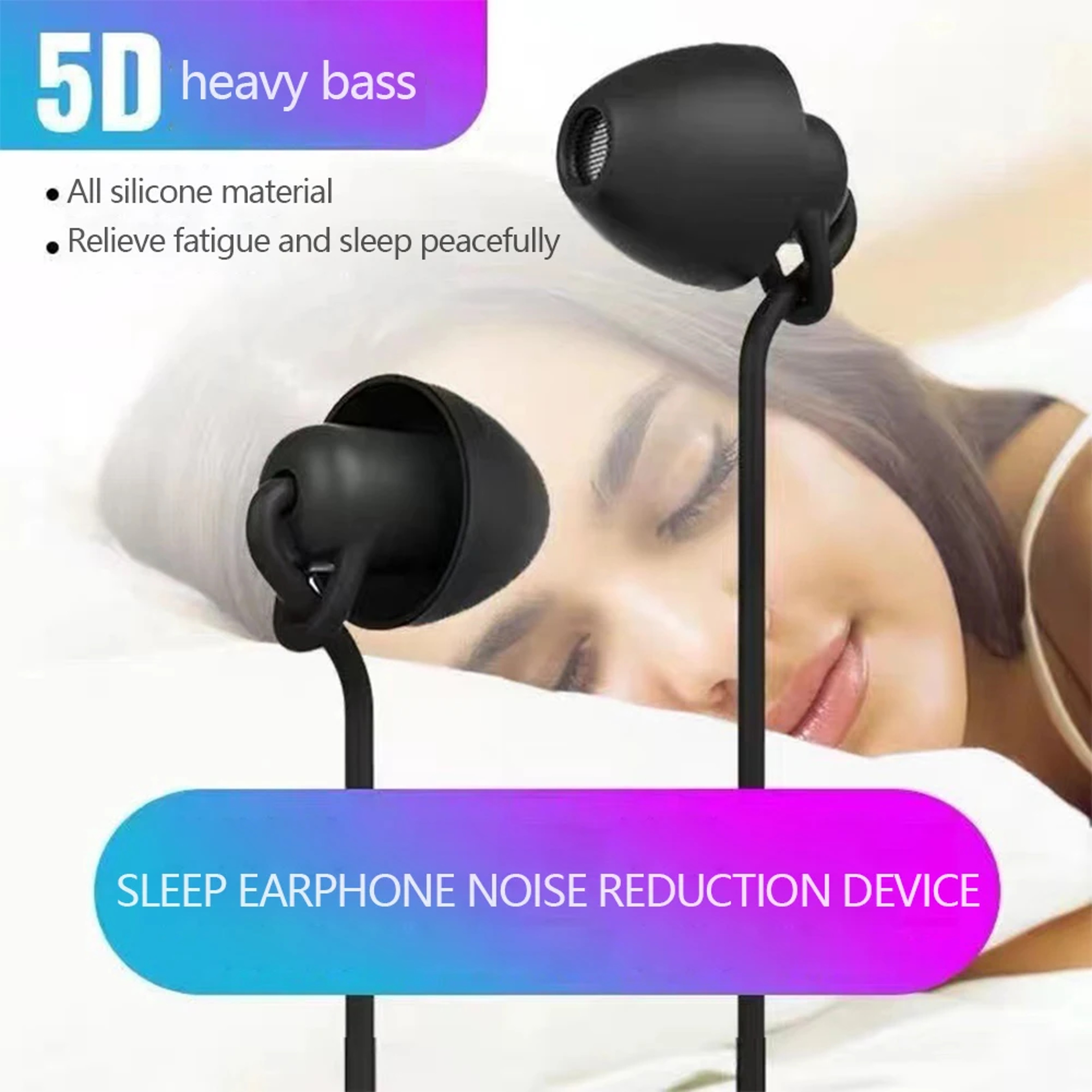 Wired Type C & Earphones with Microphone and Soft Sleep Fits – view 2