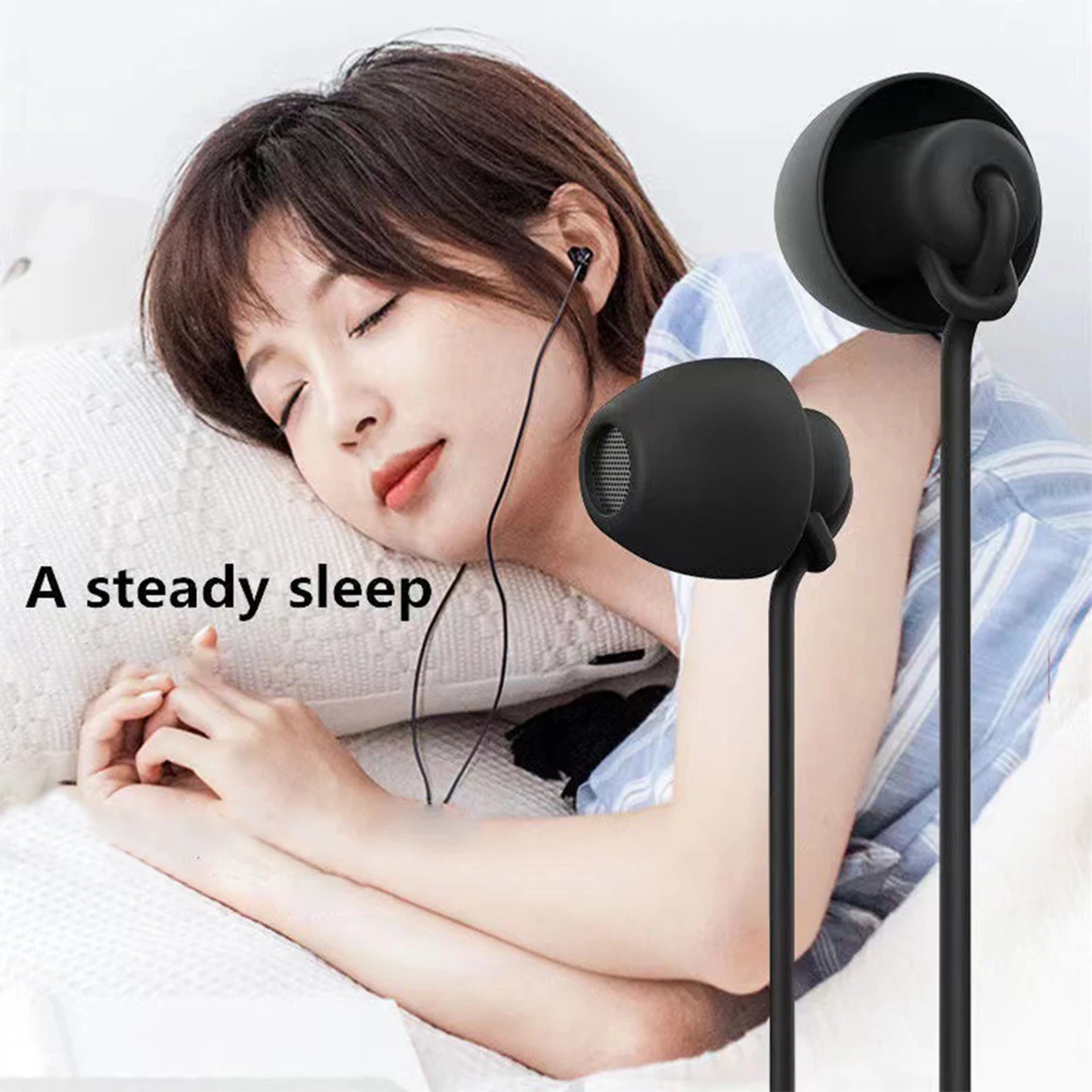 Wired Type C & Earphones with Microphone and Soft Sleep Fits – view 4