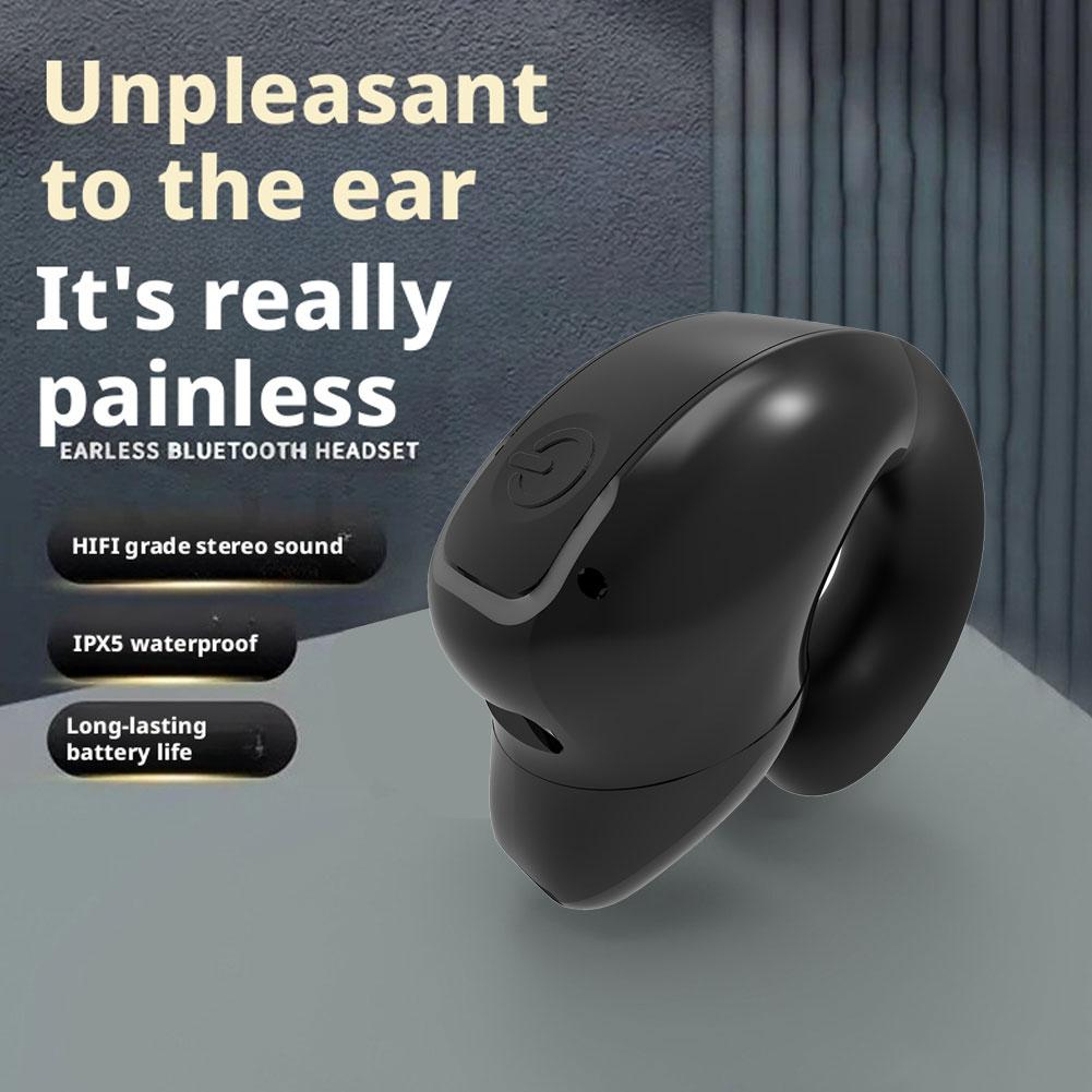 Bone Conduction Bluetooth Ear Clip Headphones With HD Mic And Stereo Sound 3