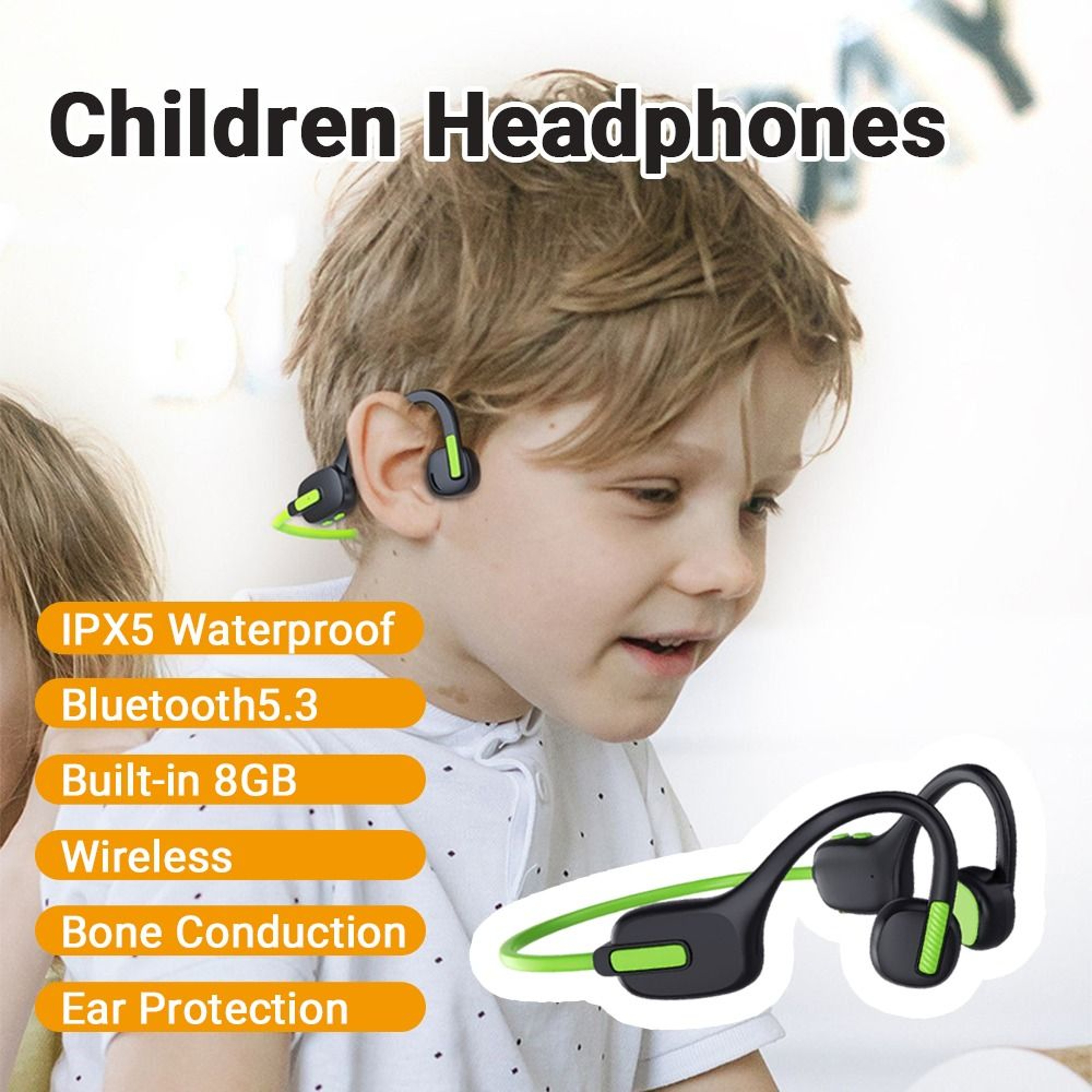 Kids Bone Conduction Bluetooth Headphones With Memory 1