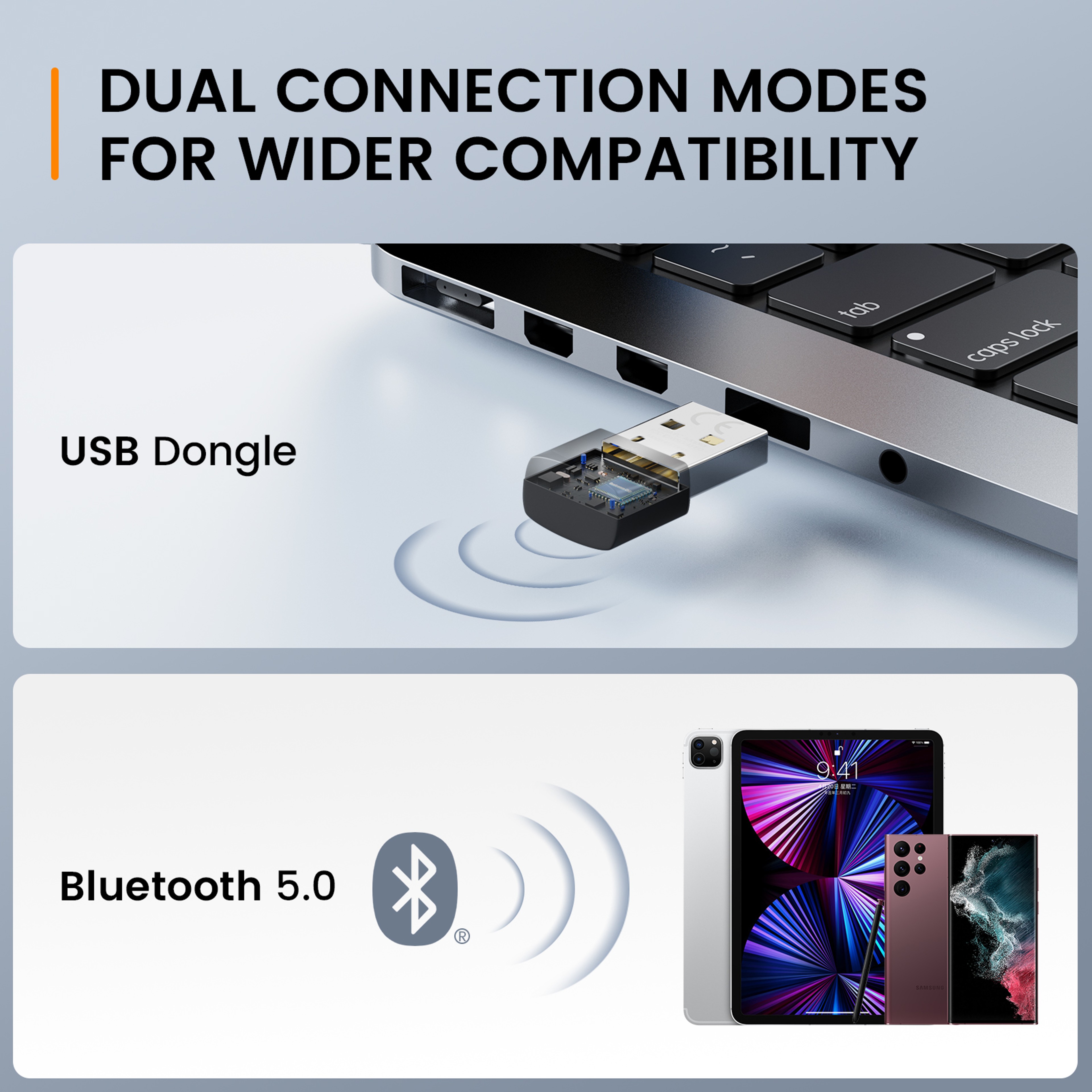 Wireless Office Headset With USB Dongle And ENC Noise Cancelling Microphone 3