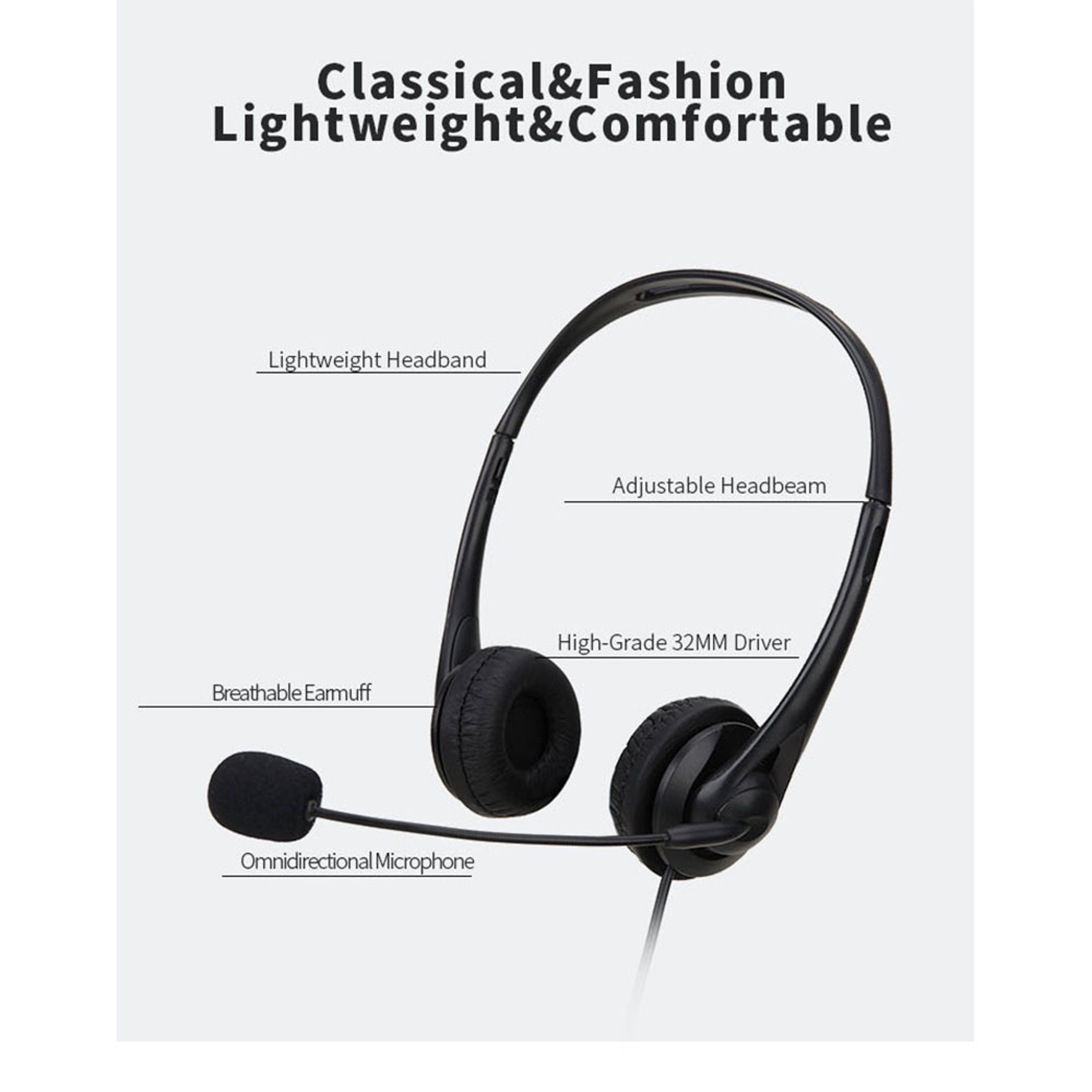USB Computer Headset With Noise Cancelling Microphone For Video Calls And Online Meetings 1