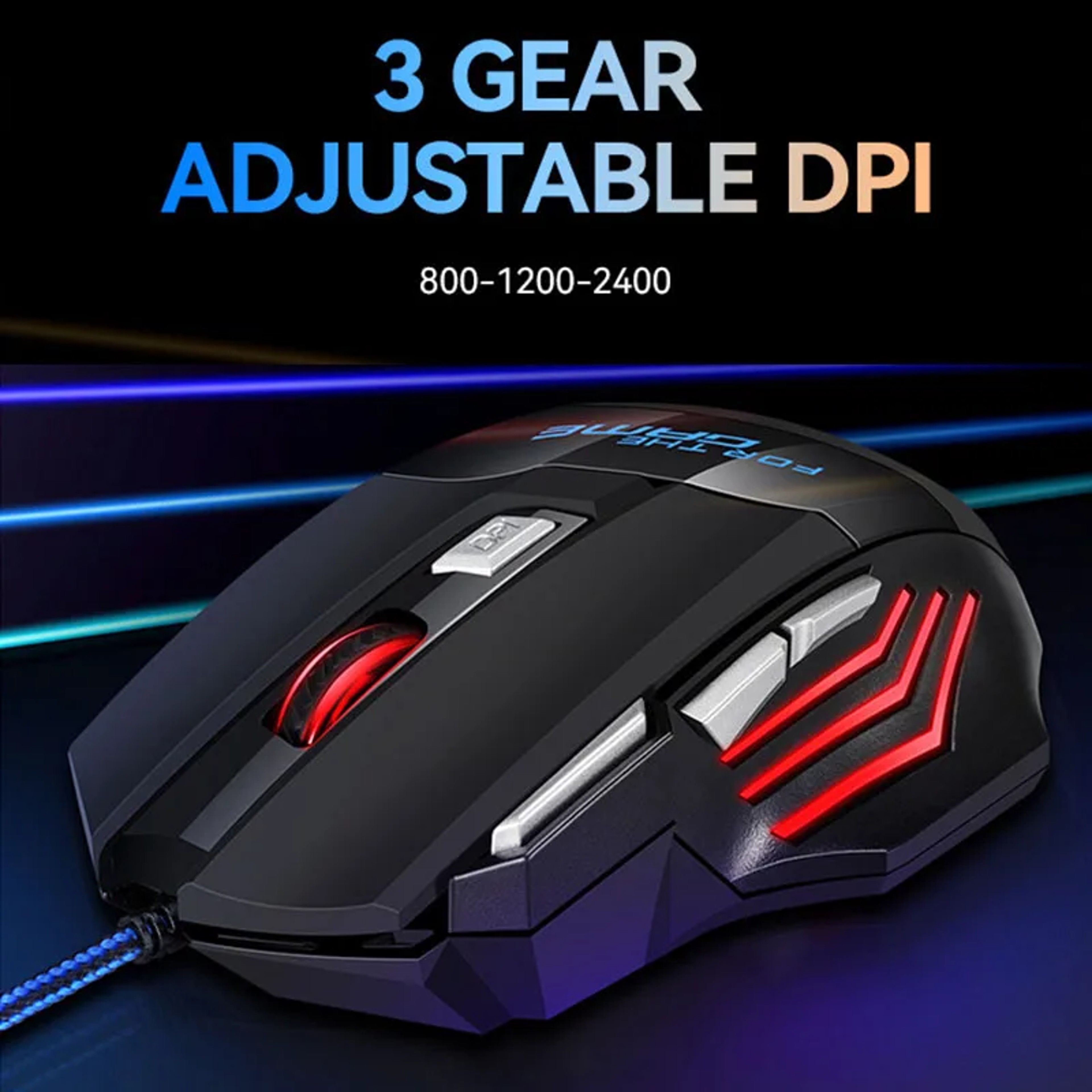 DPI Wired Gaming Mouse With Programmable Buttons And RGB Backlight Ergonomic Design 1