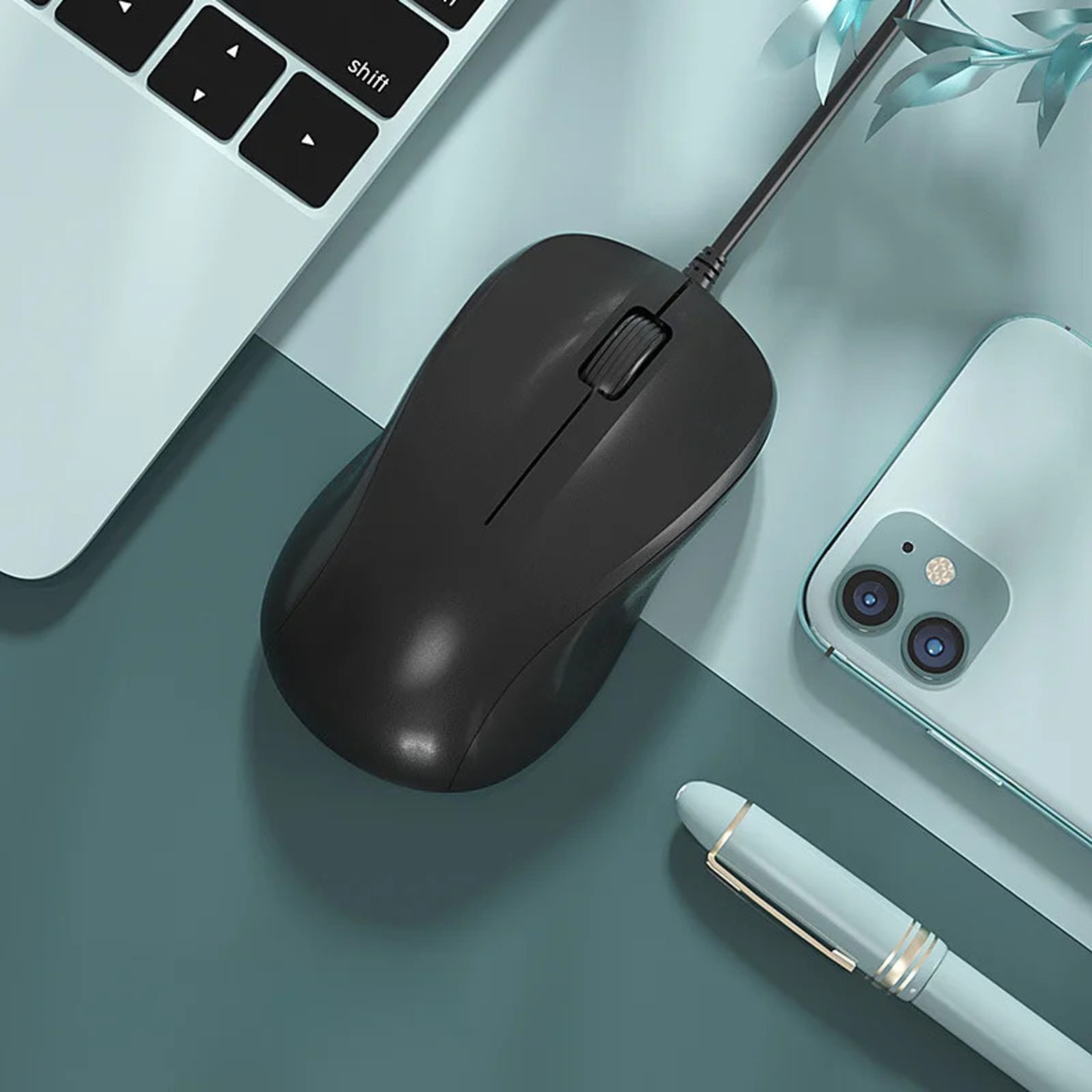 Silent Wired USB Mouse With Ergonomic Grip For PC  Laptop Office Work 10
