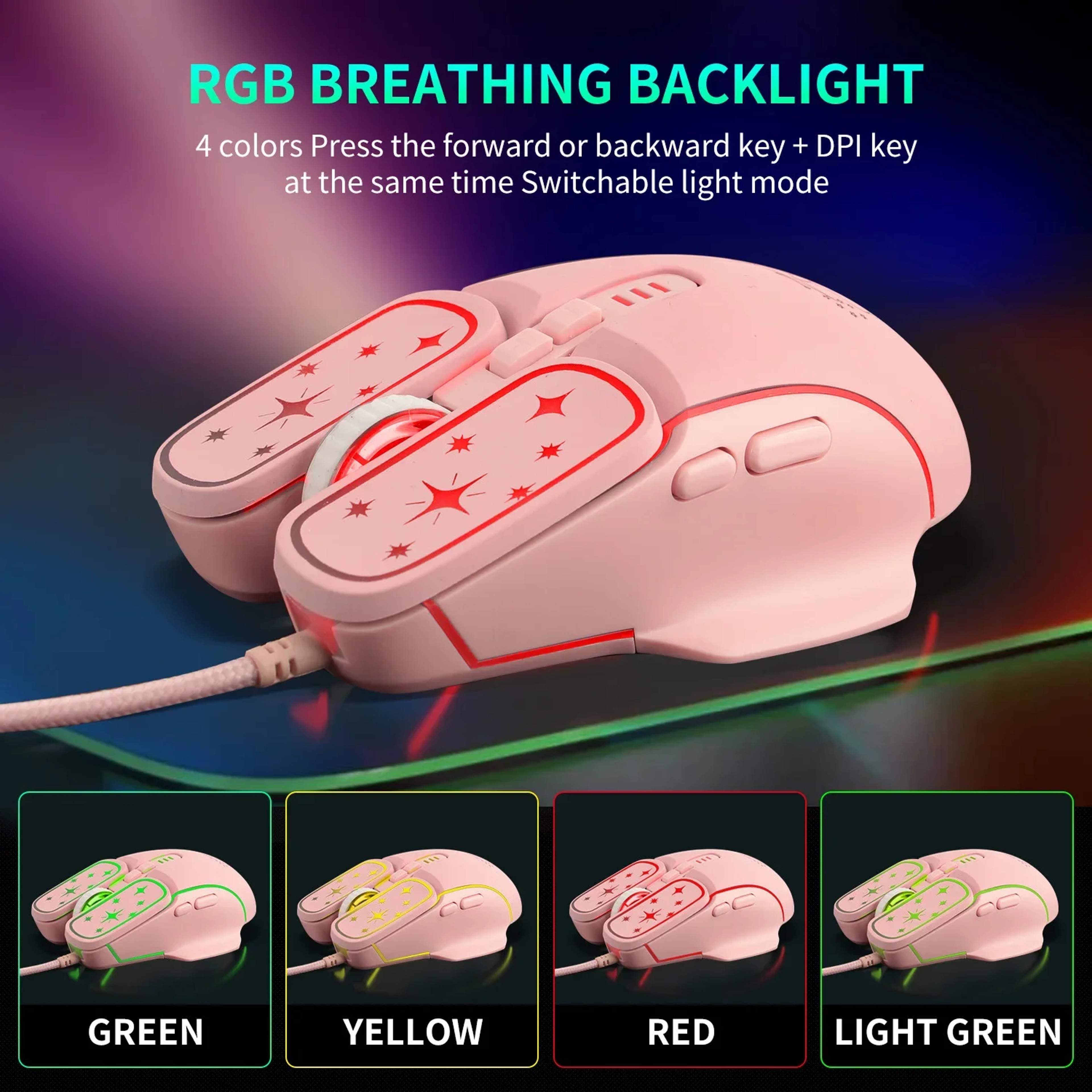 RGB Gaming Mouse Ergonomic Wired USB Gaming Mouse With Buttons For PC  Laptop 3