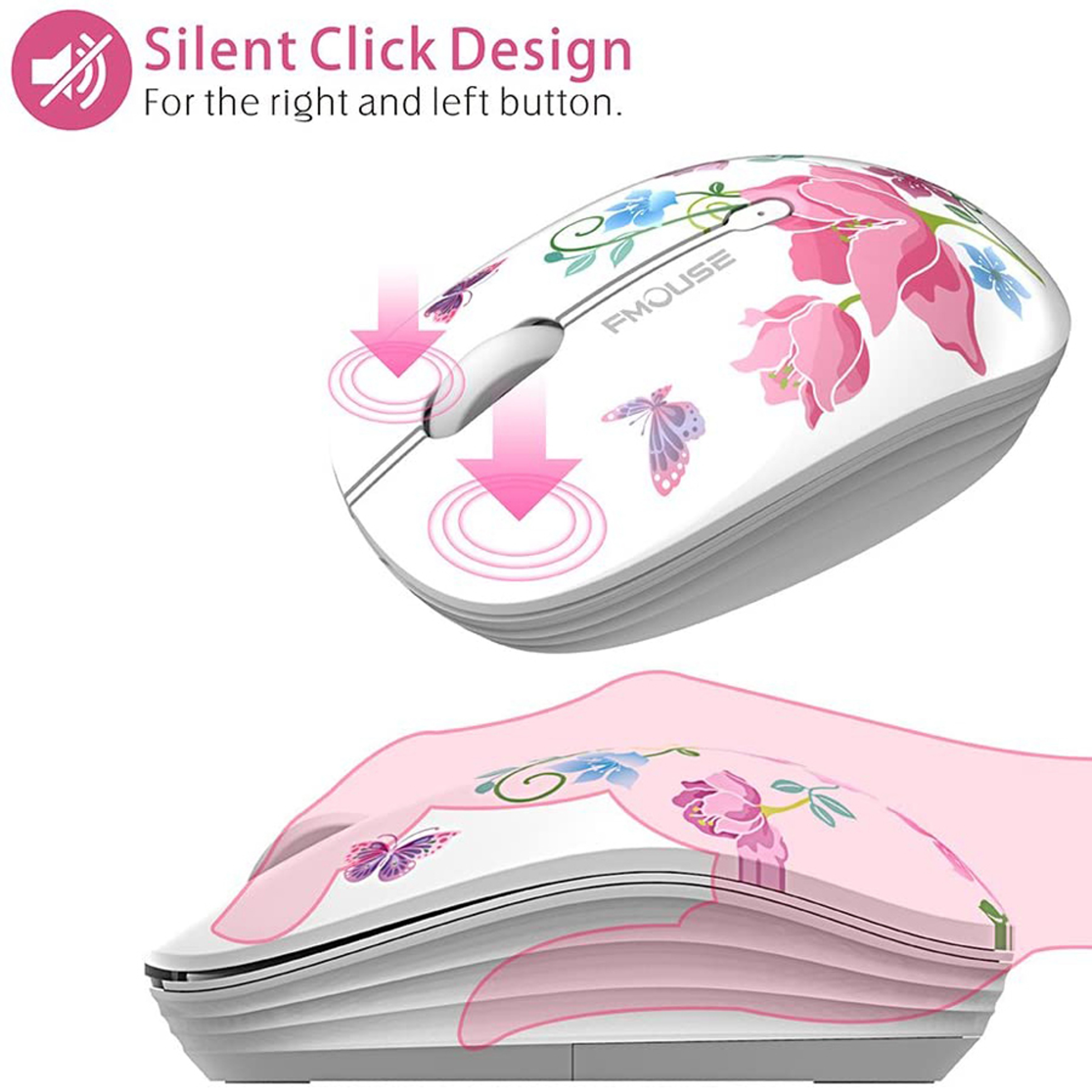 Cute Wireless Mouse Silent Cartoon Computer Mouse With USB Receiver For Laptop  MacBook 2