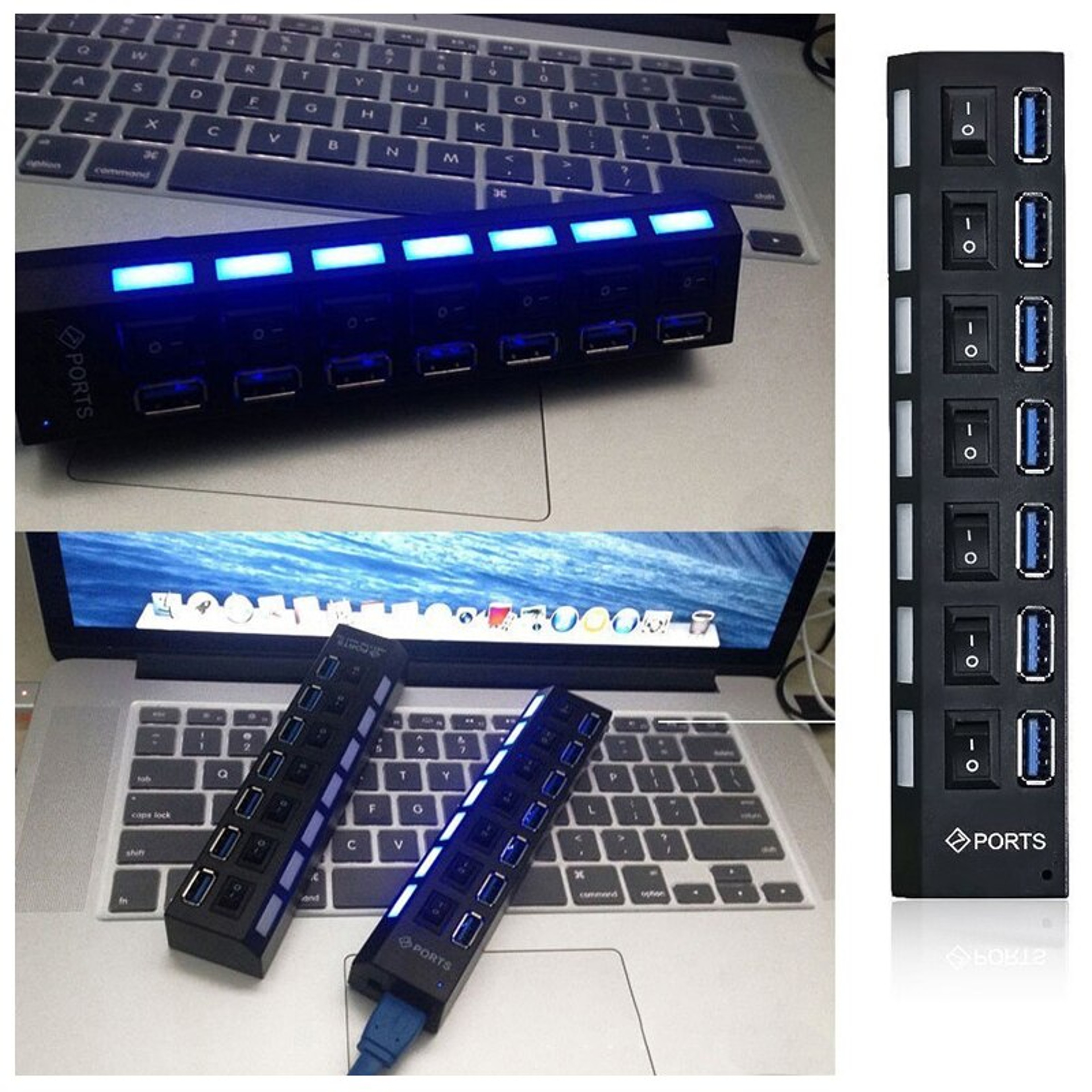 USB Hub Multi Port USB Splitter For Laptop PC  Desktop Expansion 6