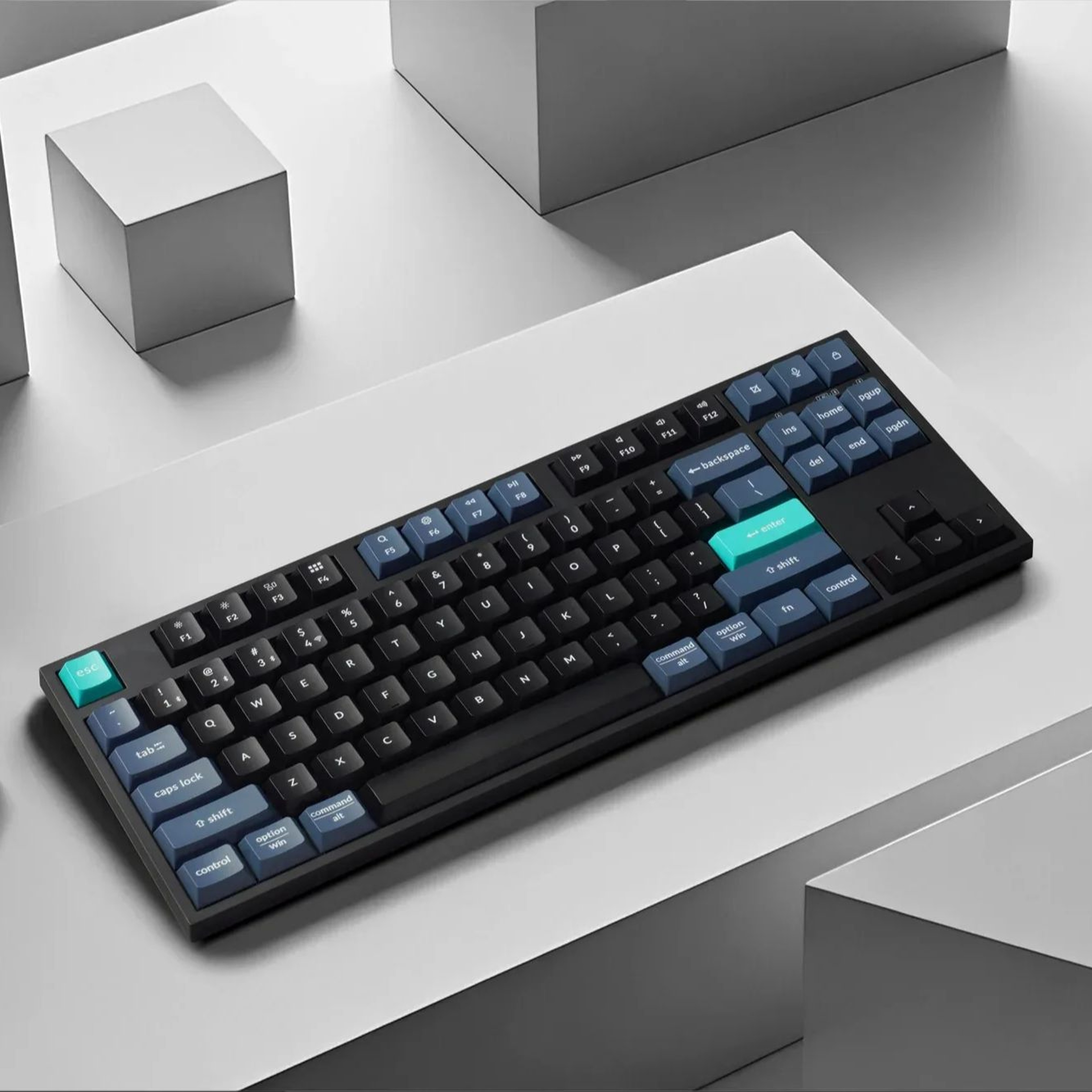 Silent Wireless Keyboard TKL Keyboard with Bluetooth and Multi Device Connectivity – view 1