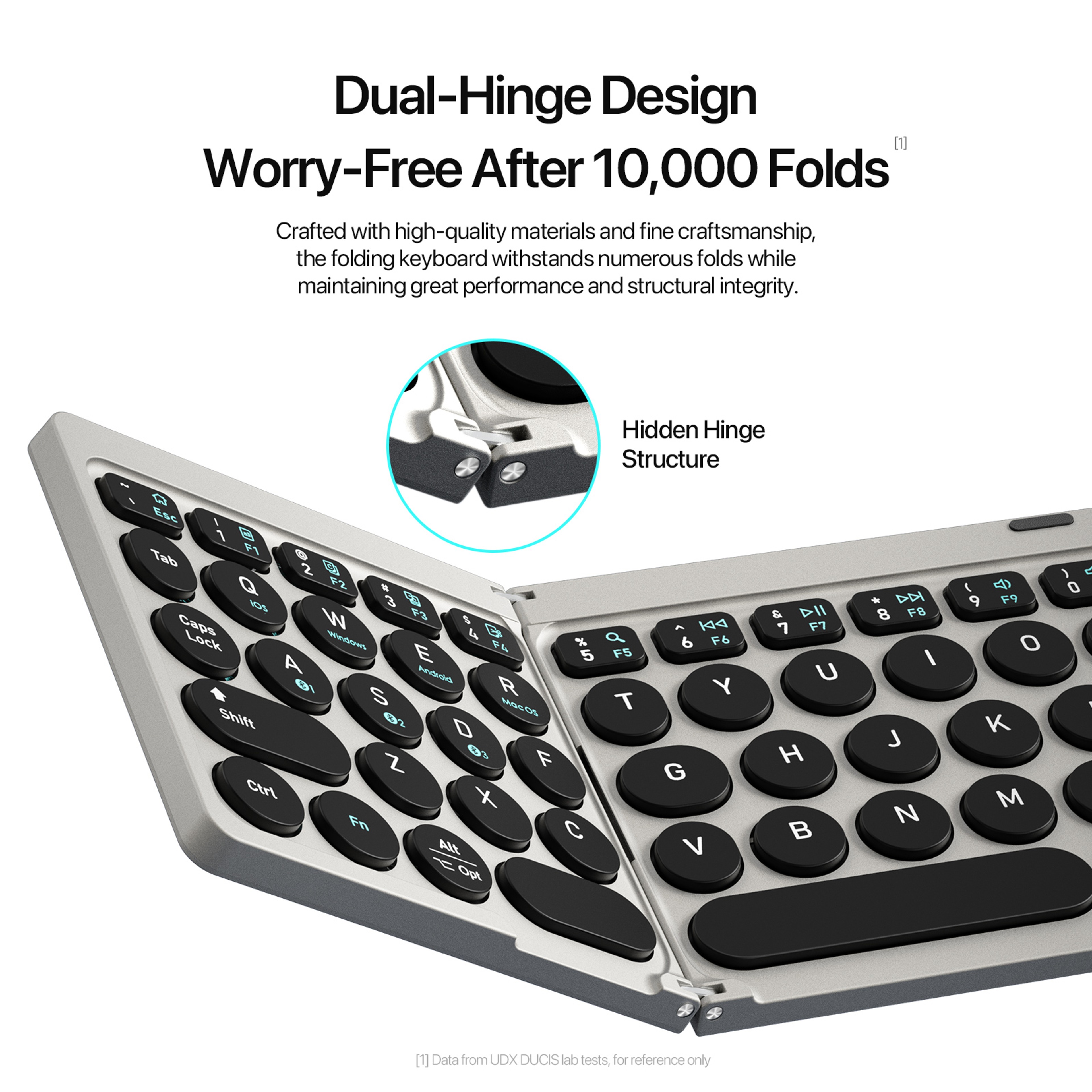 Foldable Bluetooth Keyboard With Touchpad  Phone Holder For Tablets Phones PC  Mac 2