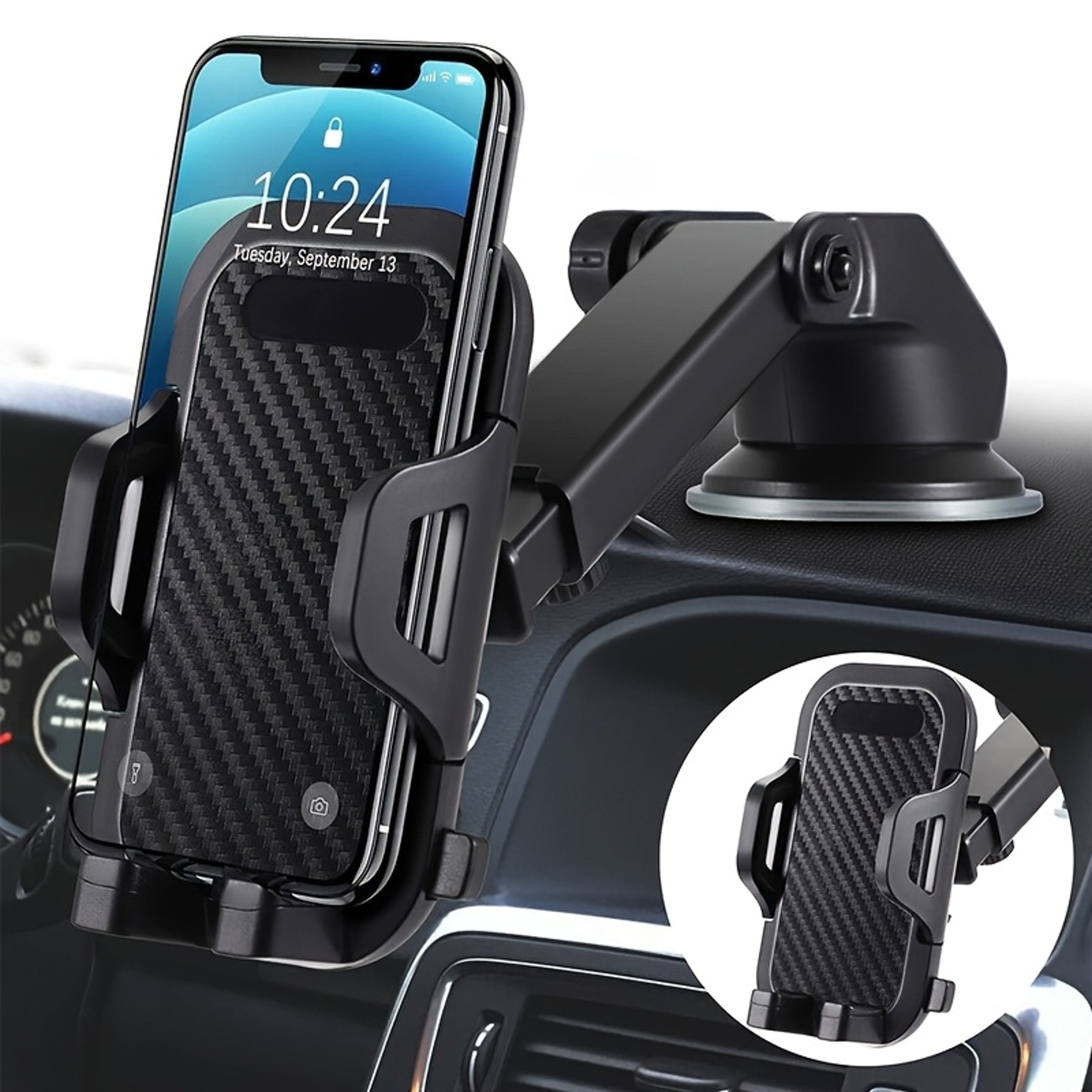 Universal Car Phone Holder Suction Cup Phone Mount for Dashboard & Windshield – view 1