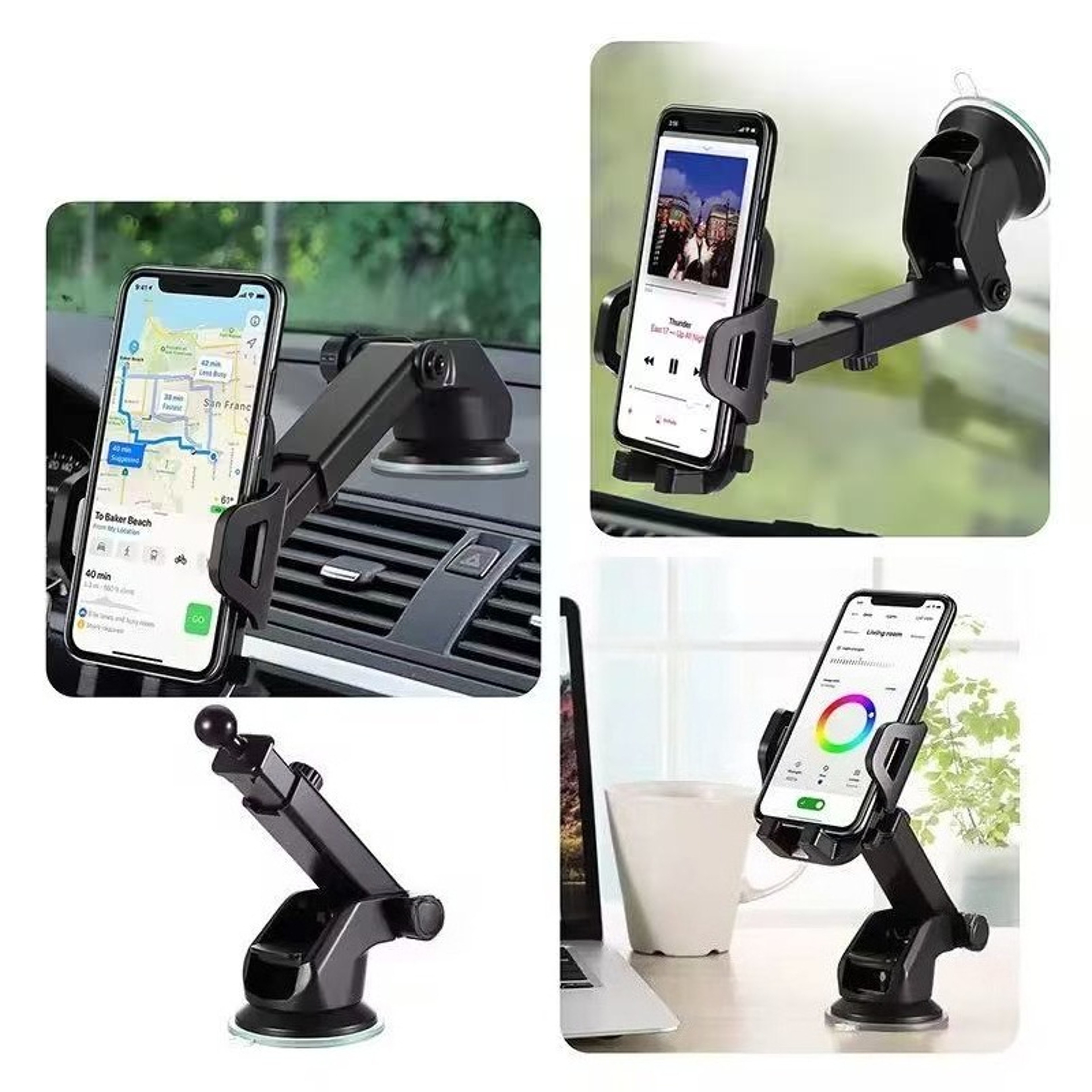 Universal Car Phone Holder Suction Cup Phone Mount for Dashboard & Windshield – view 5