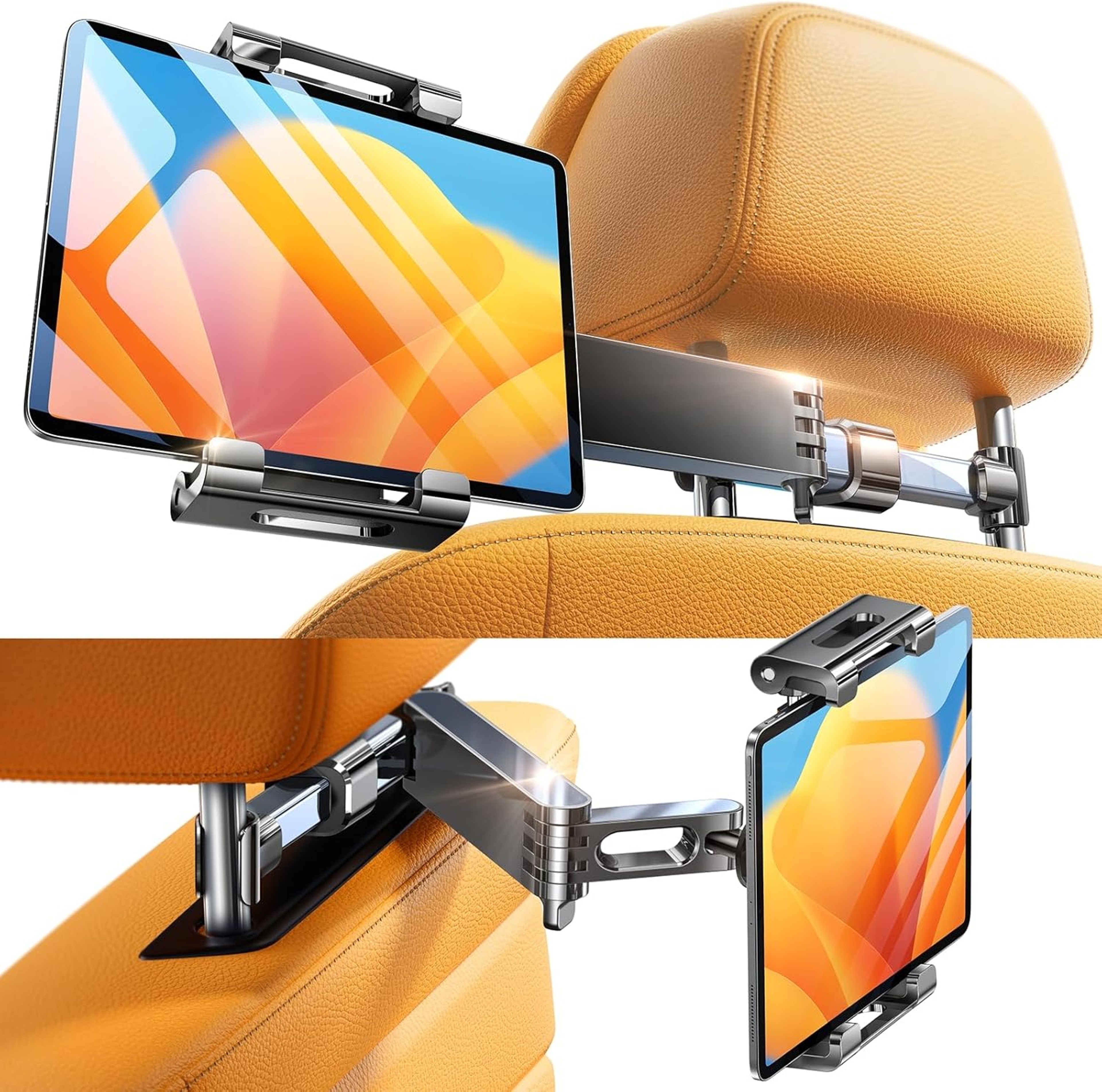 Universal Car Headrest Tablet Mount For IPad Tablets  Phones With Adjustable Viewing 6