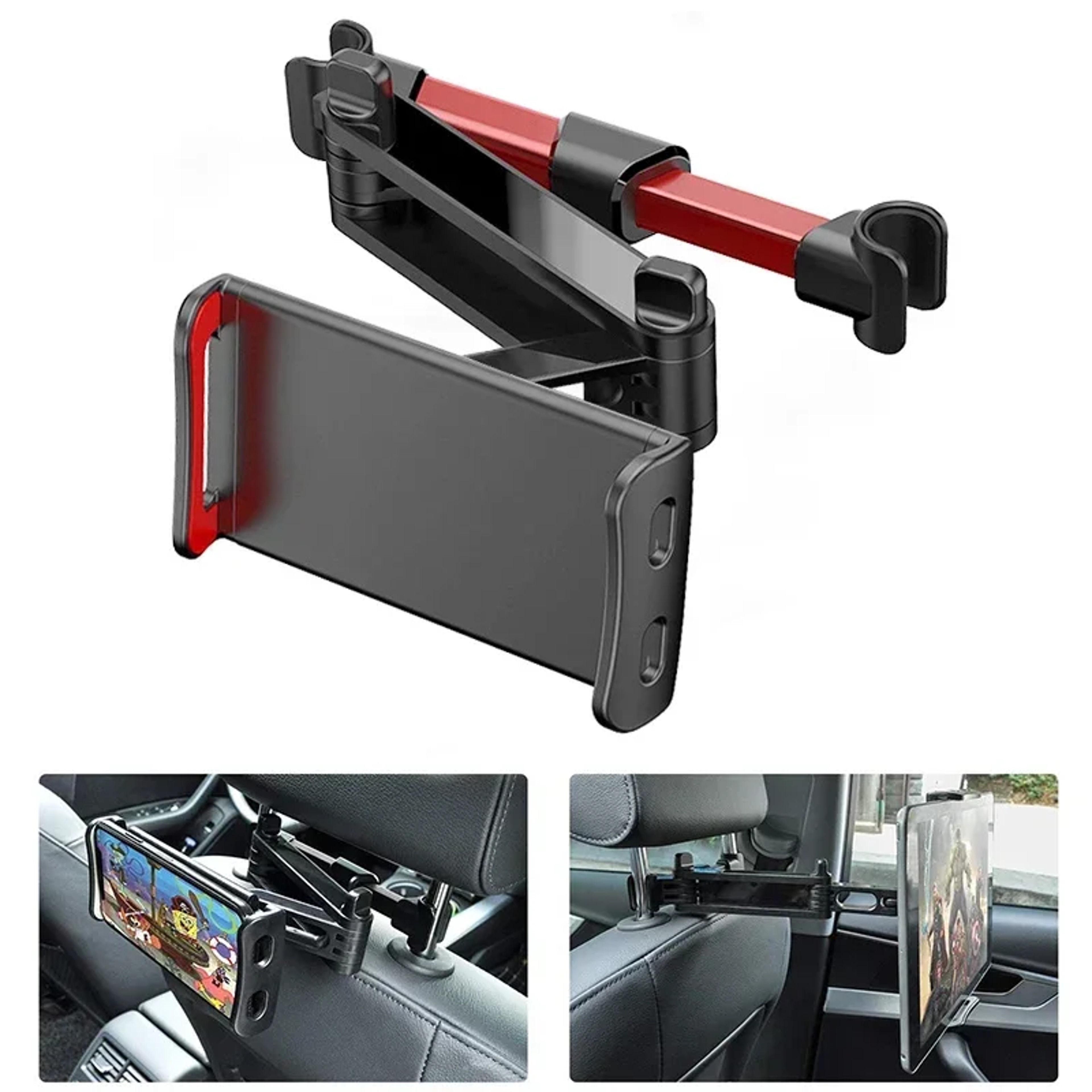 Rotating Car Tablet Holder Adjustable Tablet Headrest Mount For IPad Tablets  Phones 5