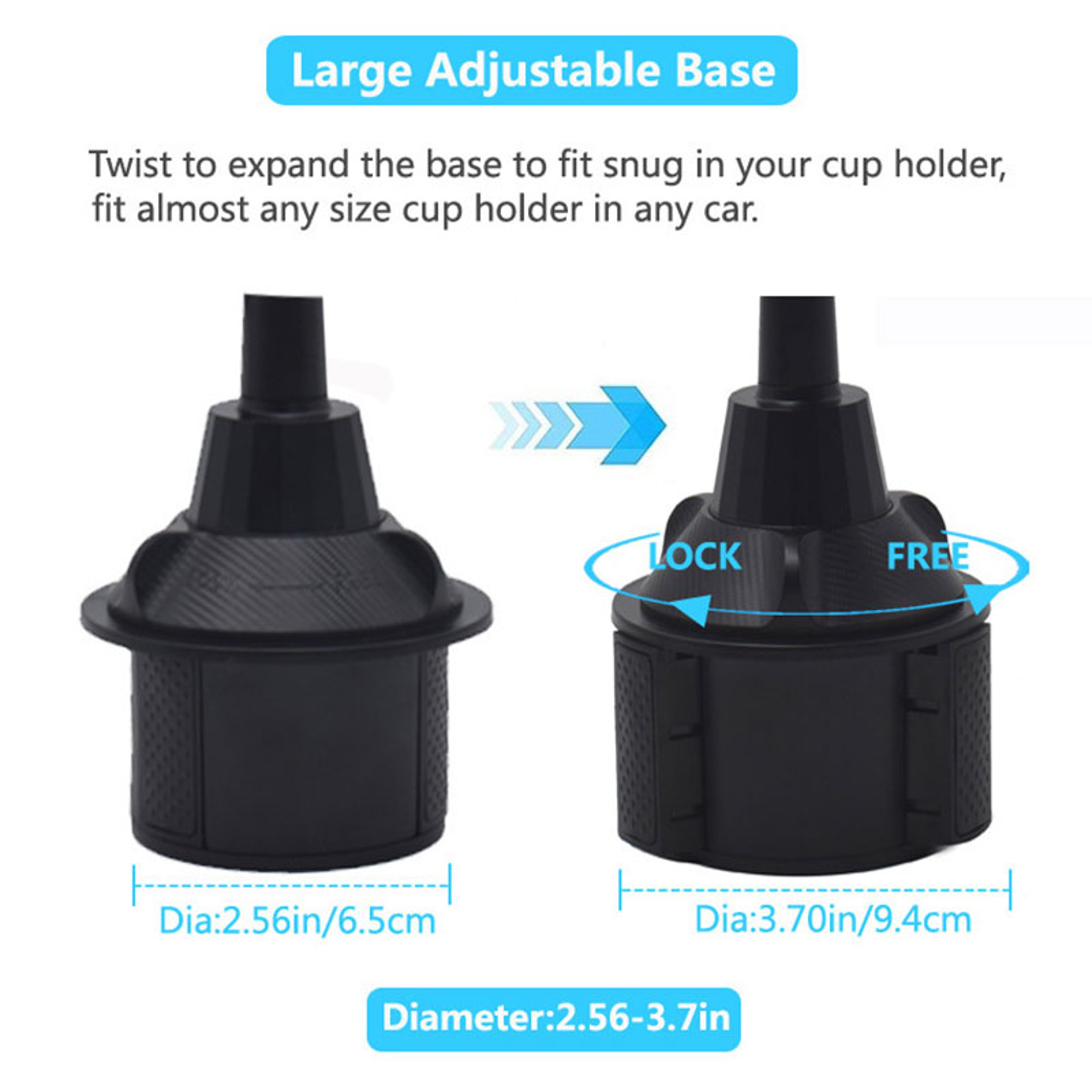 Universal Car Cup Phone Holder Rotating Phone Mount For Bottles And Smartphones 2