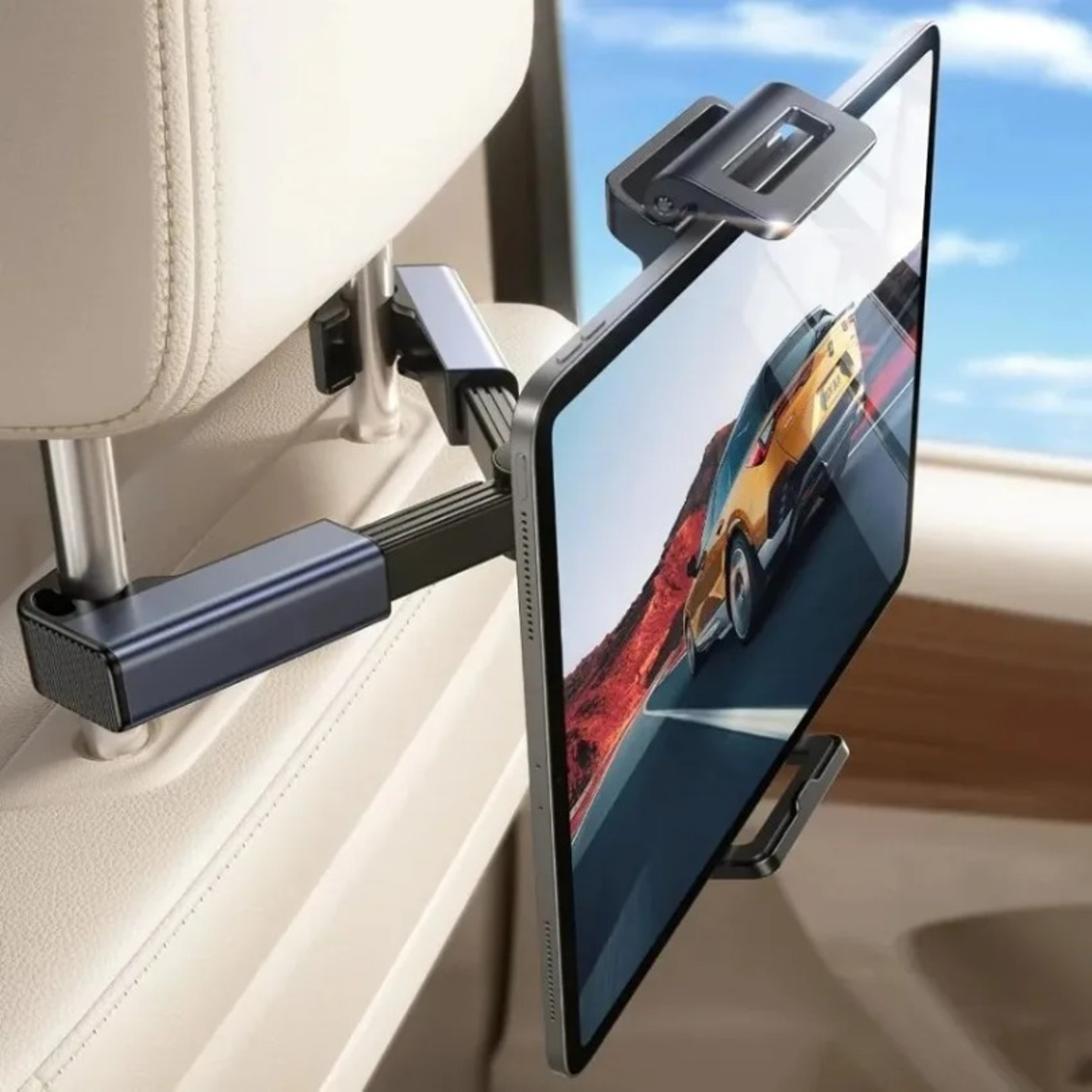 Universal Car Headrest Tablet Holder Adjustable Back Seat Mount For Phones  Tablets 0