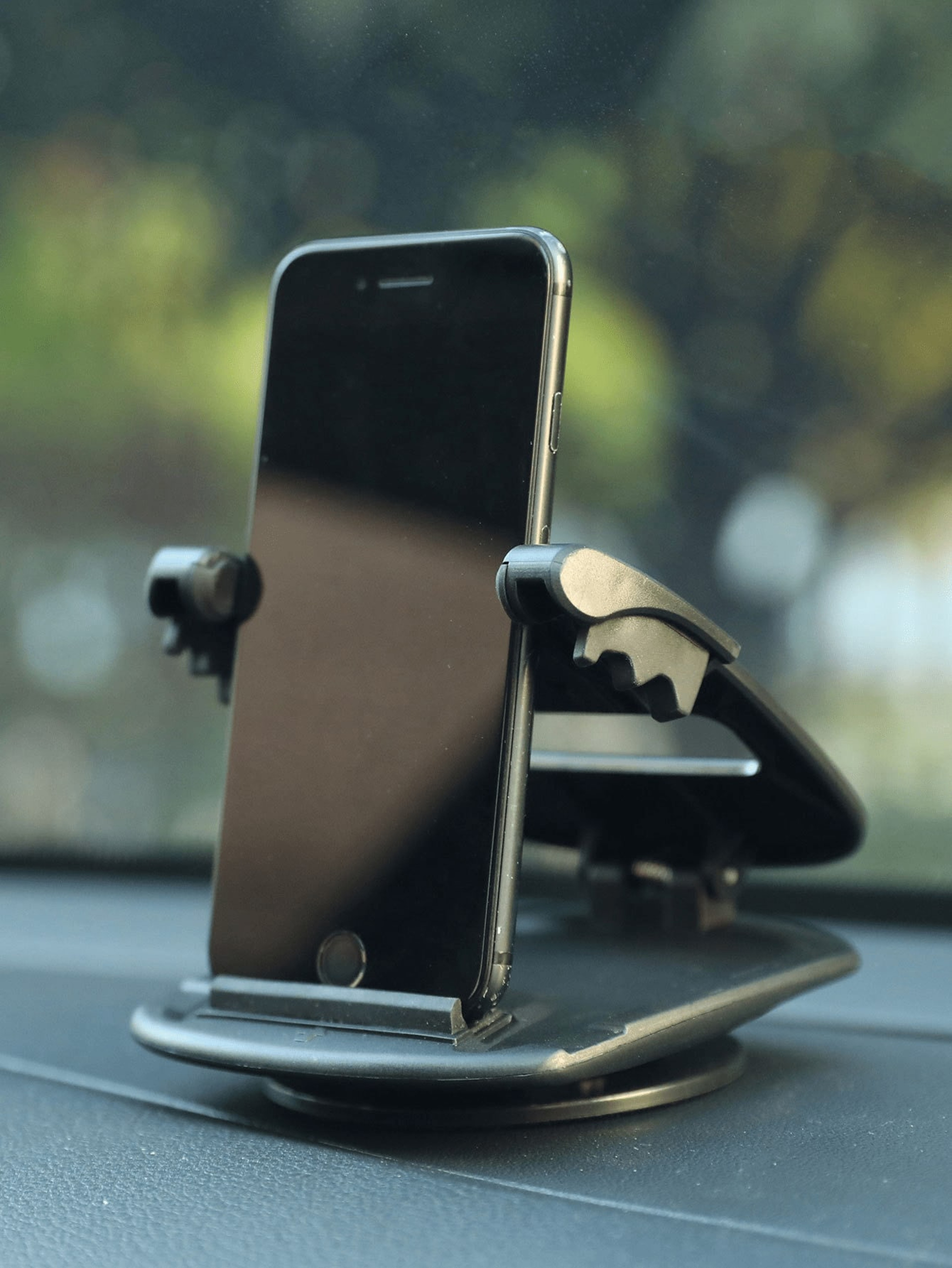 Rotatable Foldable Car Phone Mount Adjustable Dashboard Phone Holder for GPS Navigation – view 1