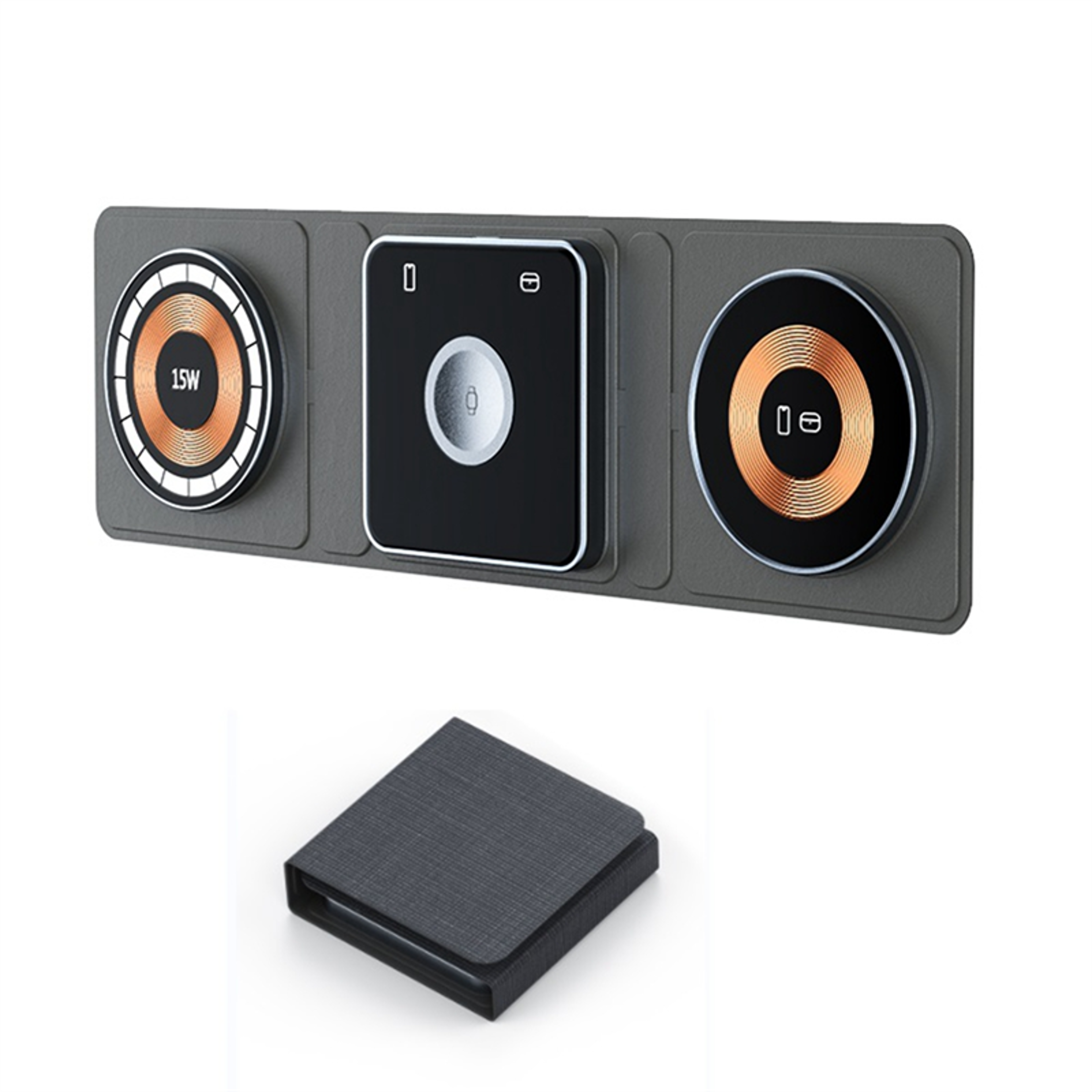 Foldable Wireless Charger Magnetic Charging Station For IPhone Apple Watch  Earbuds 2