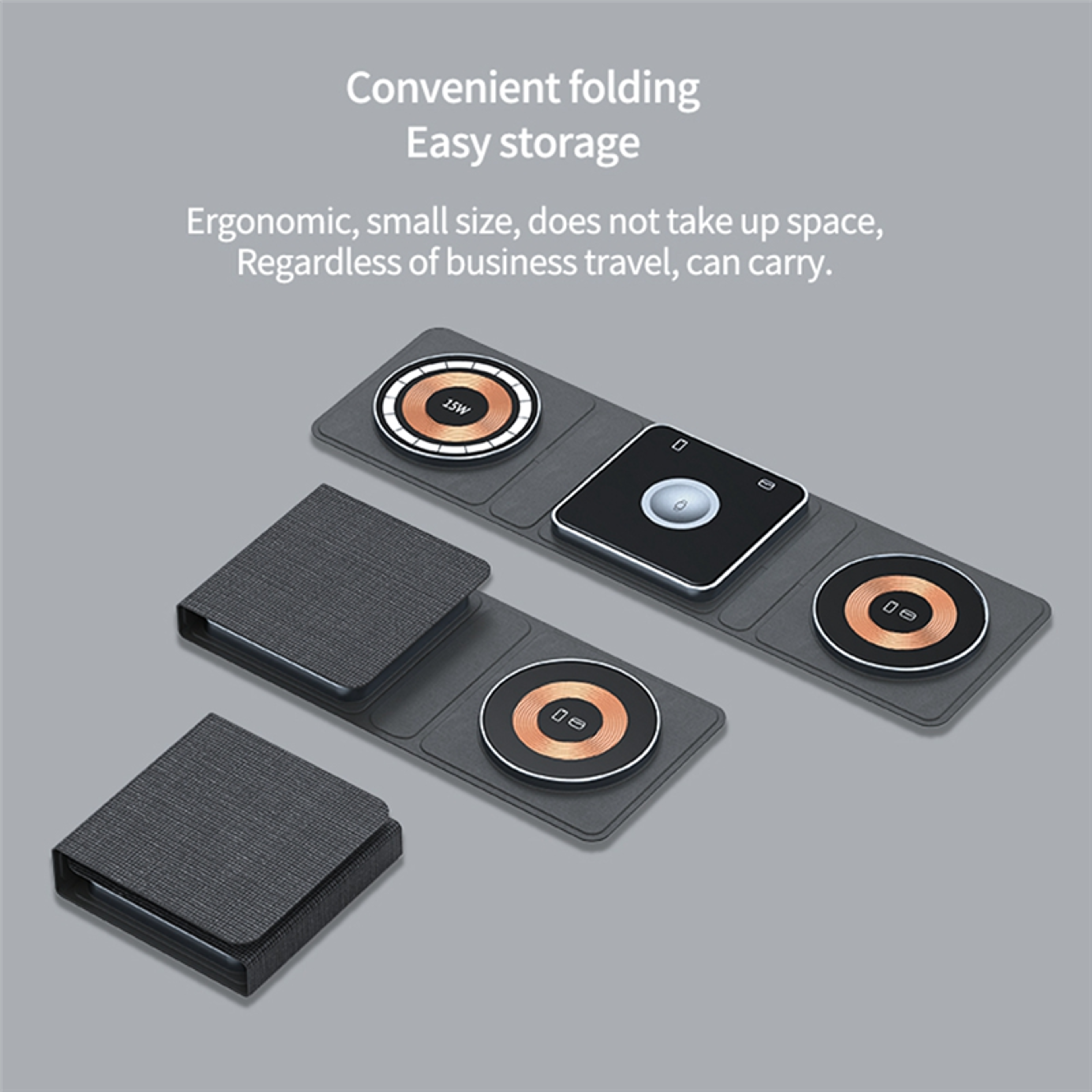 Foldable Wireless Charger Magnetic Charging Station For IPhone Apple Watch  Earbuds 4
