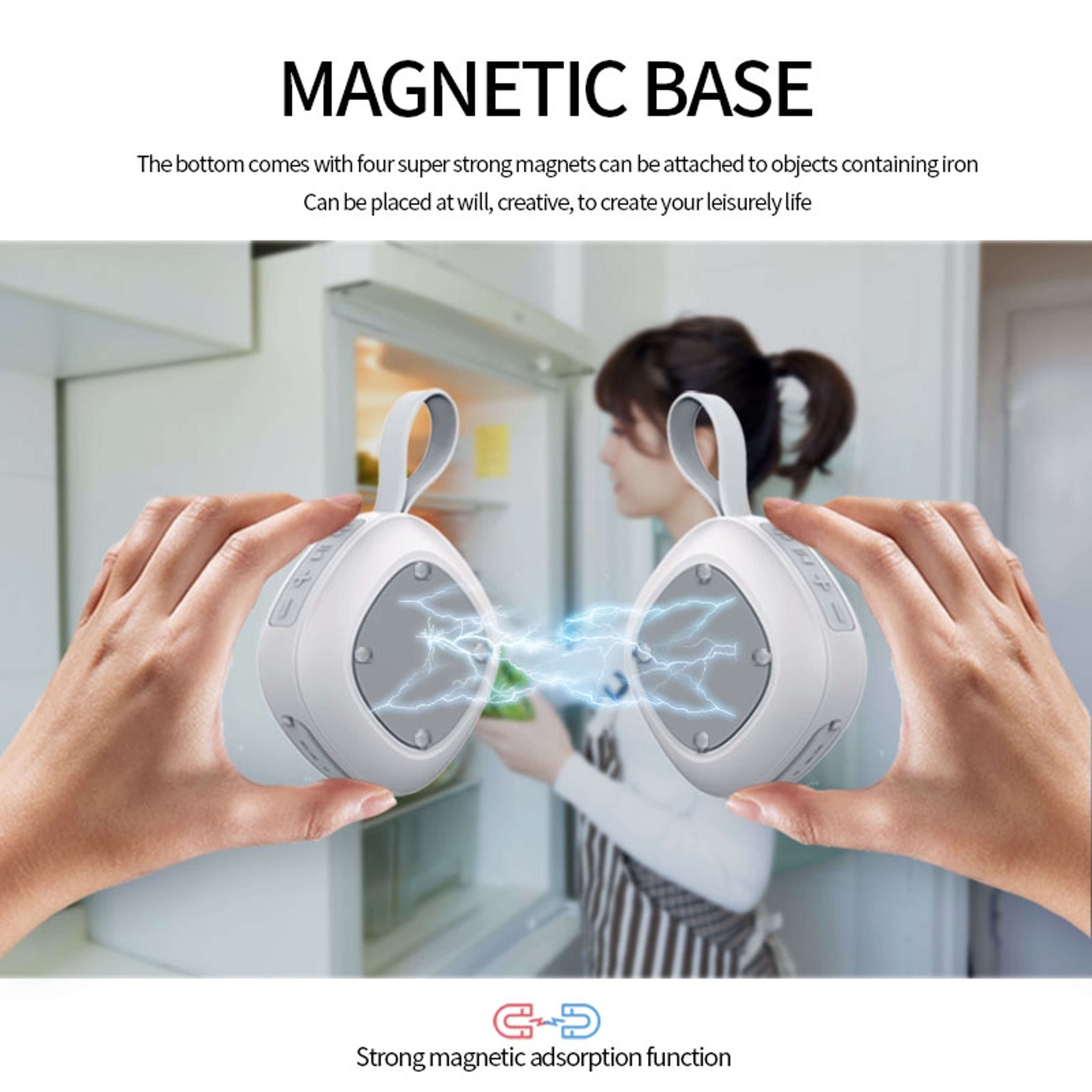 Mini Portable Bluetooth Speaker With Magnetic Mount  TF Card Playback 4
