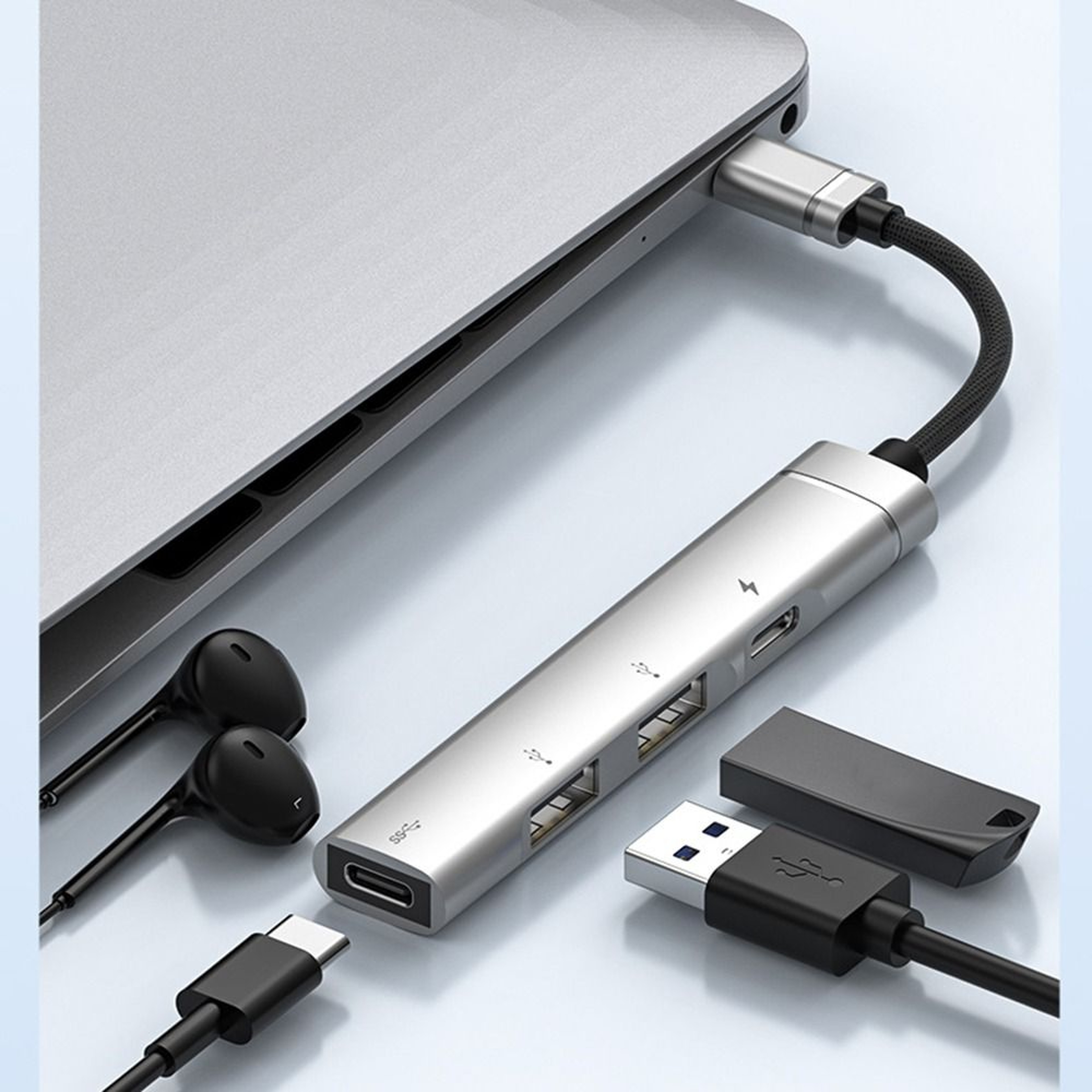 USB C Hub with PD Charging USB Splitter & Data Transfer Docking Station – view 1