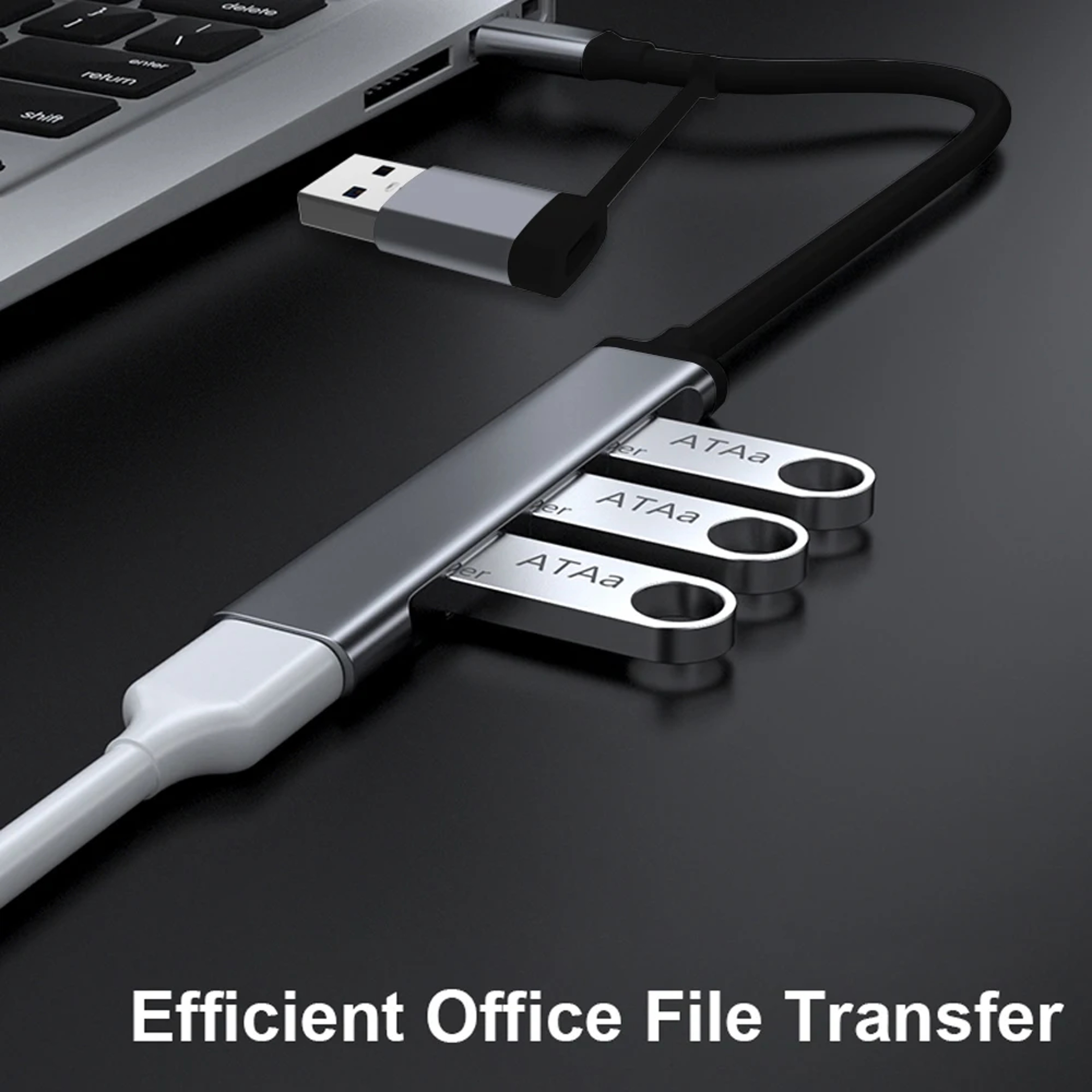 USB C Hub With USB And USB Ports Aluminum USB Splitter Adapter 1