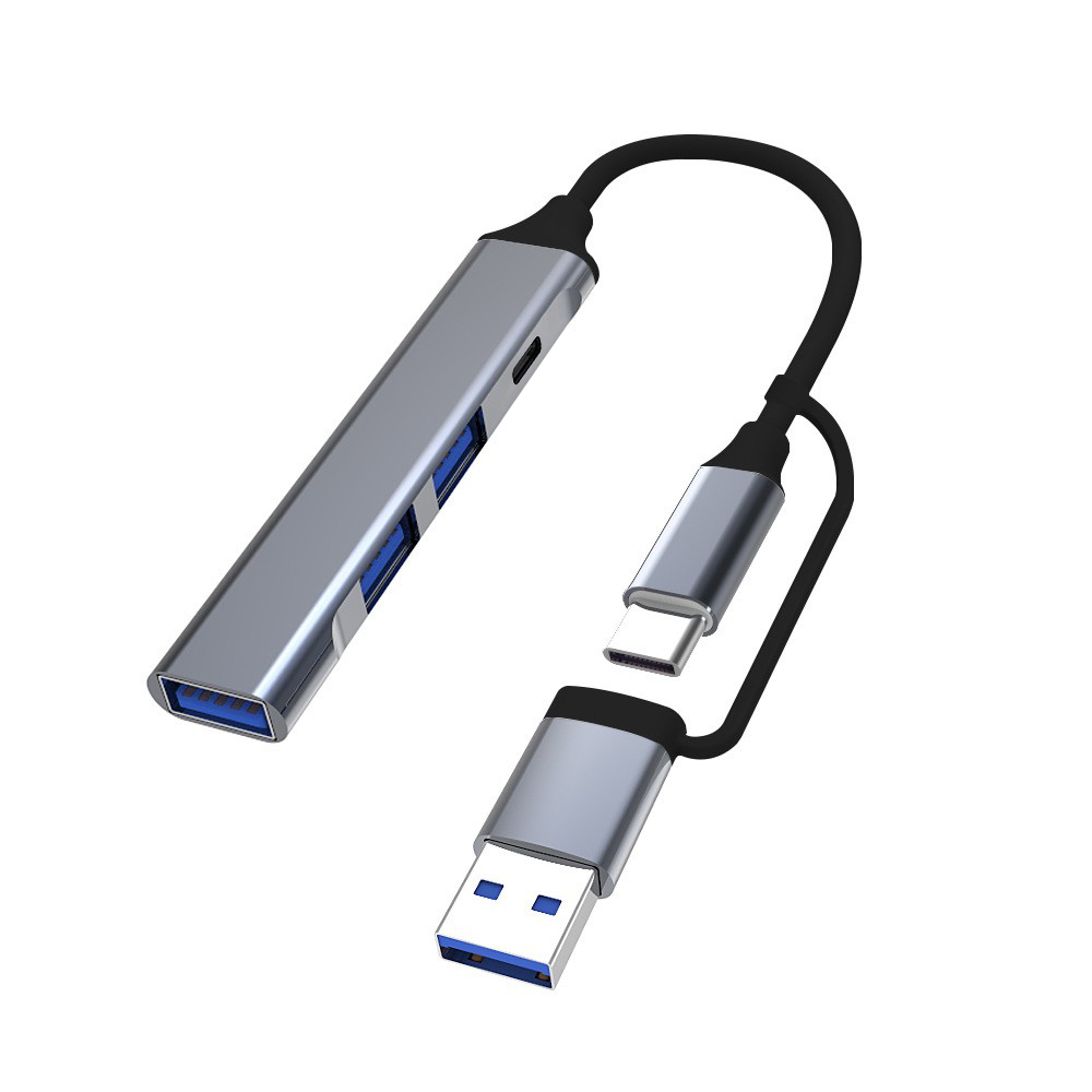 USB C Hub With USB And USB Ports Aluminum USB Splitter Adapter 4