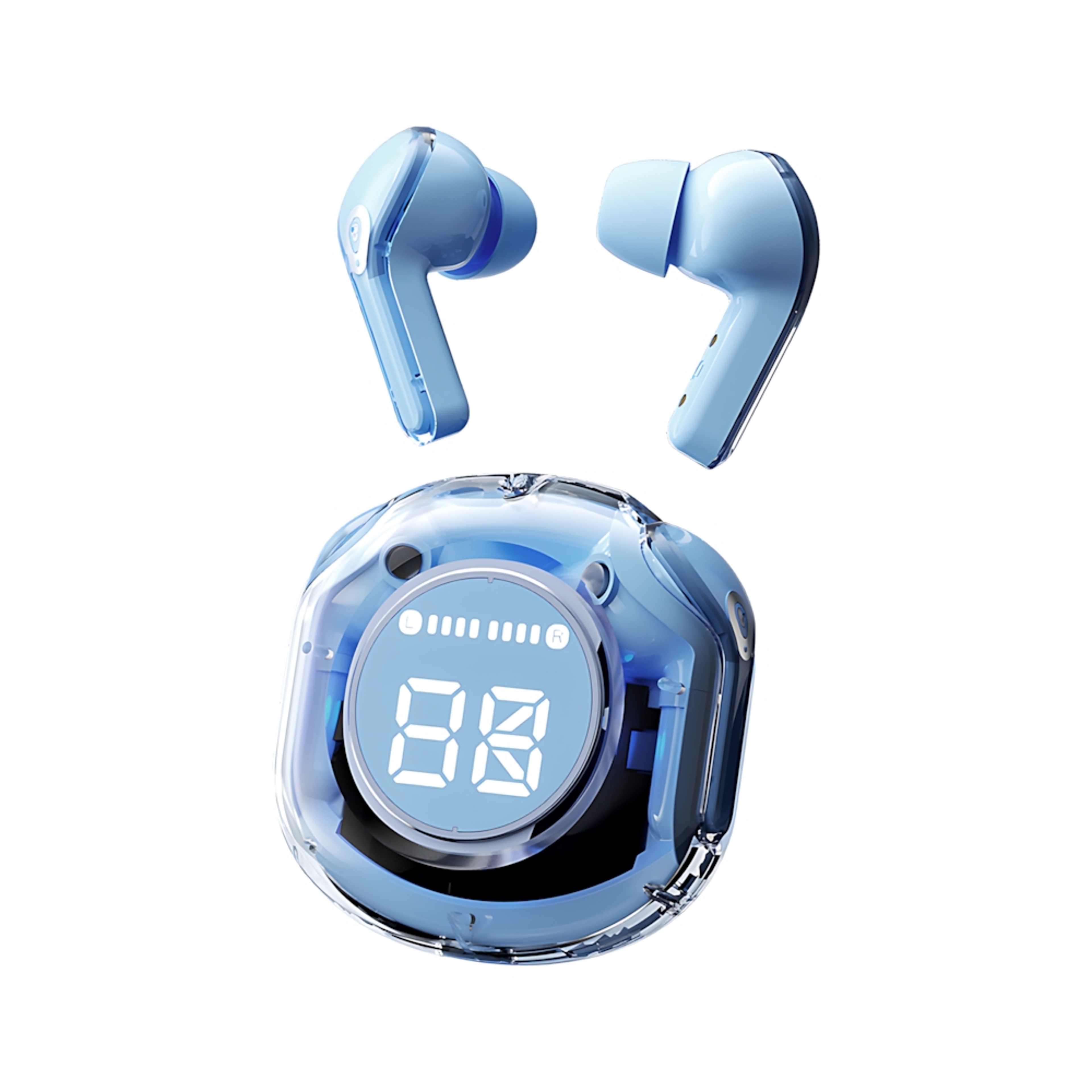 Transparent Bluetooth Earbuds With LED Display Wireless In Ear Headphones 8
