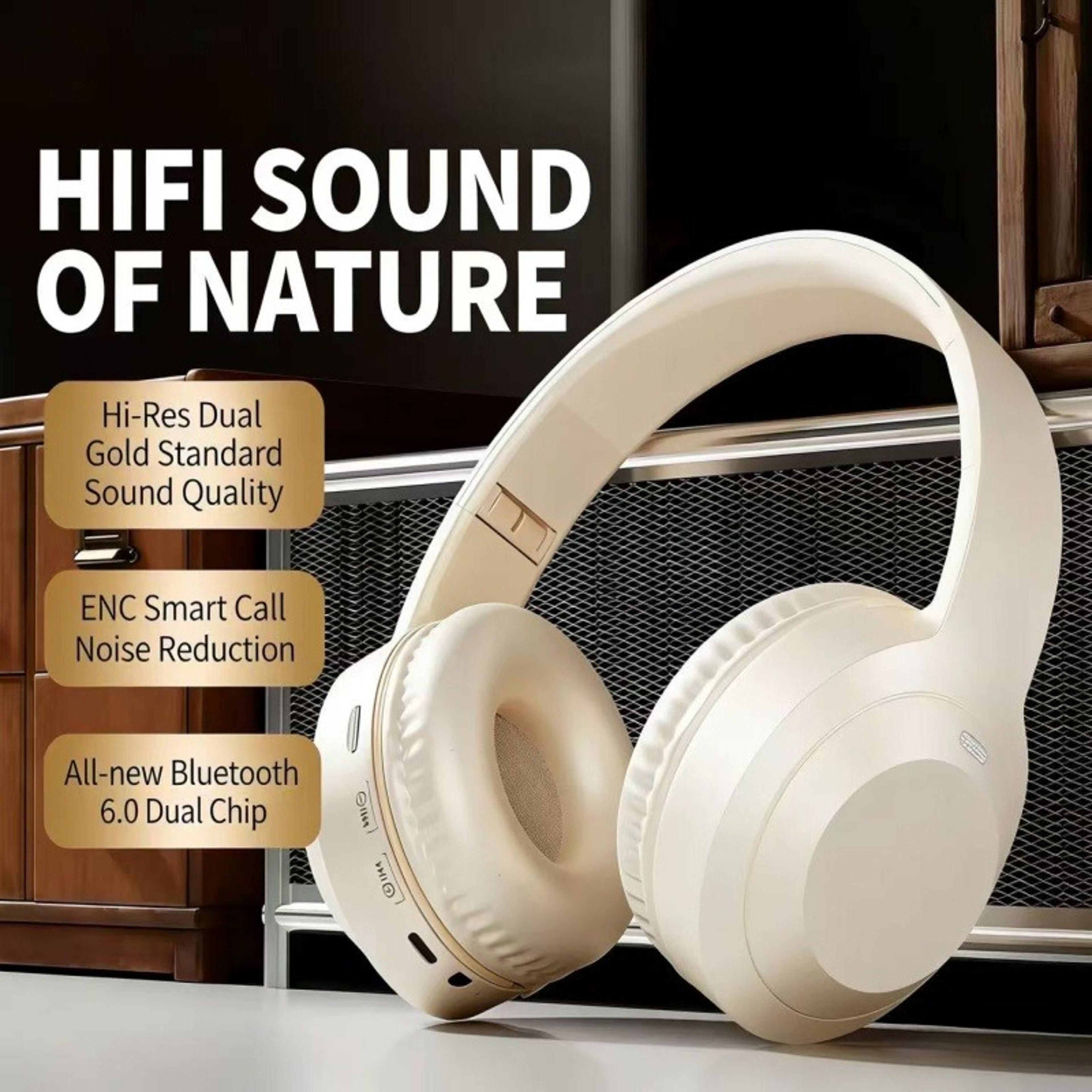 Bluetooth Wireless Over Ear Headphones With HiFi Stereo TF Card AUX  Noise Reduction 3