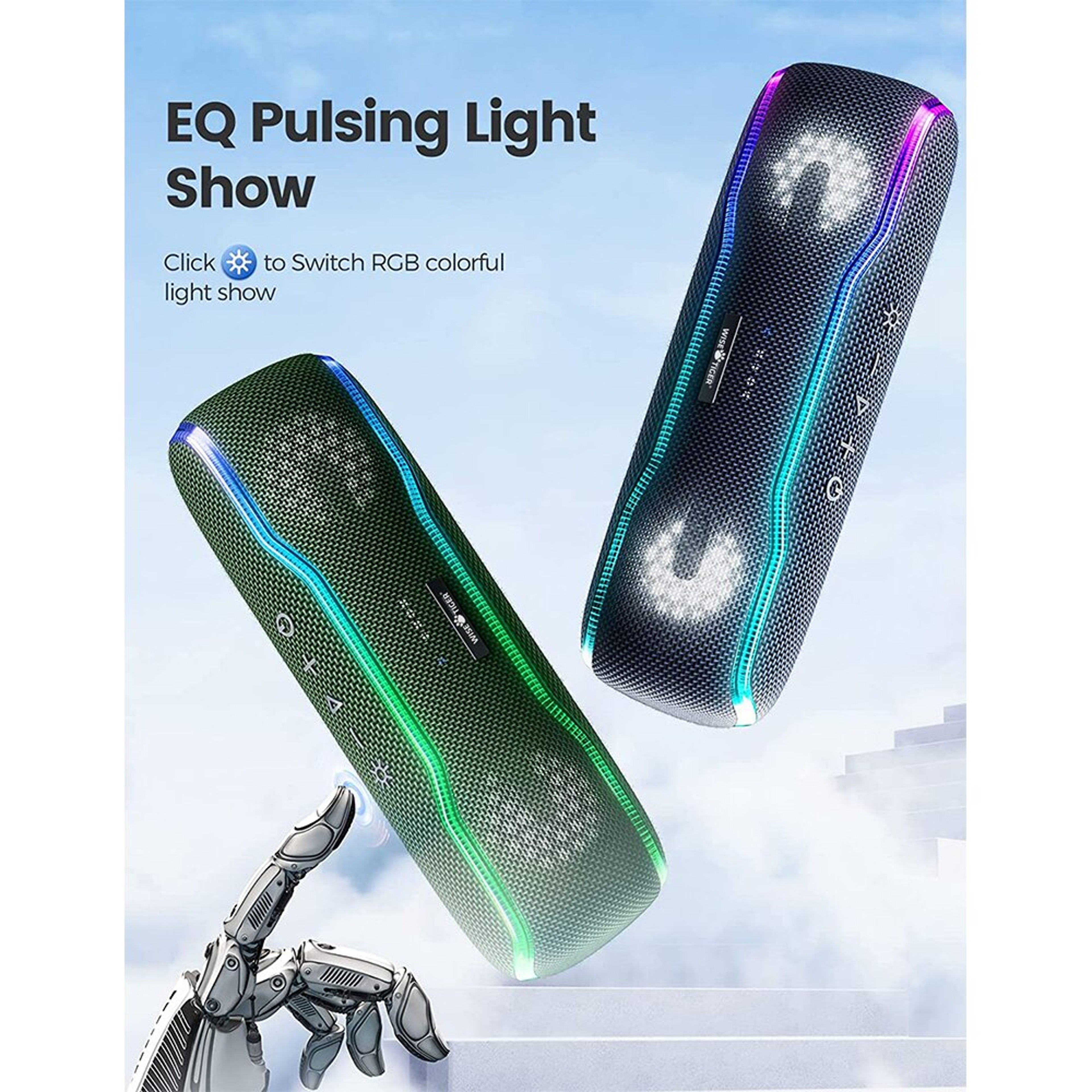 Portable Bluetooth Speaker With Waterproof Design And Colorful LED Lights 3