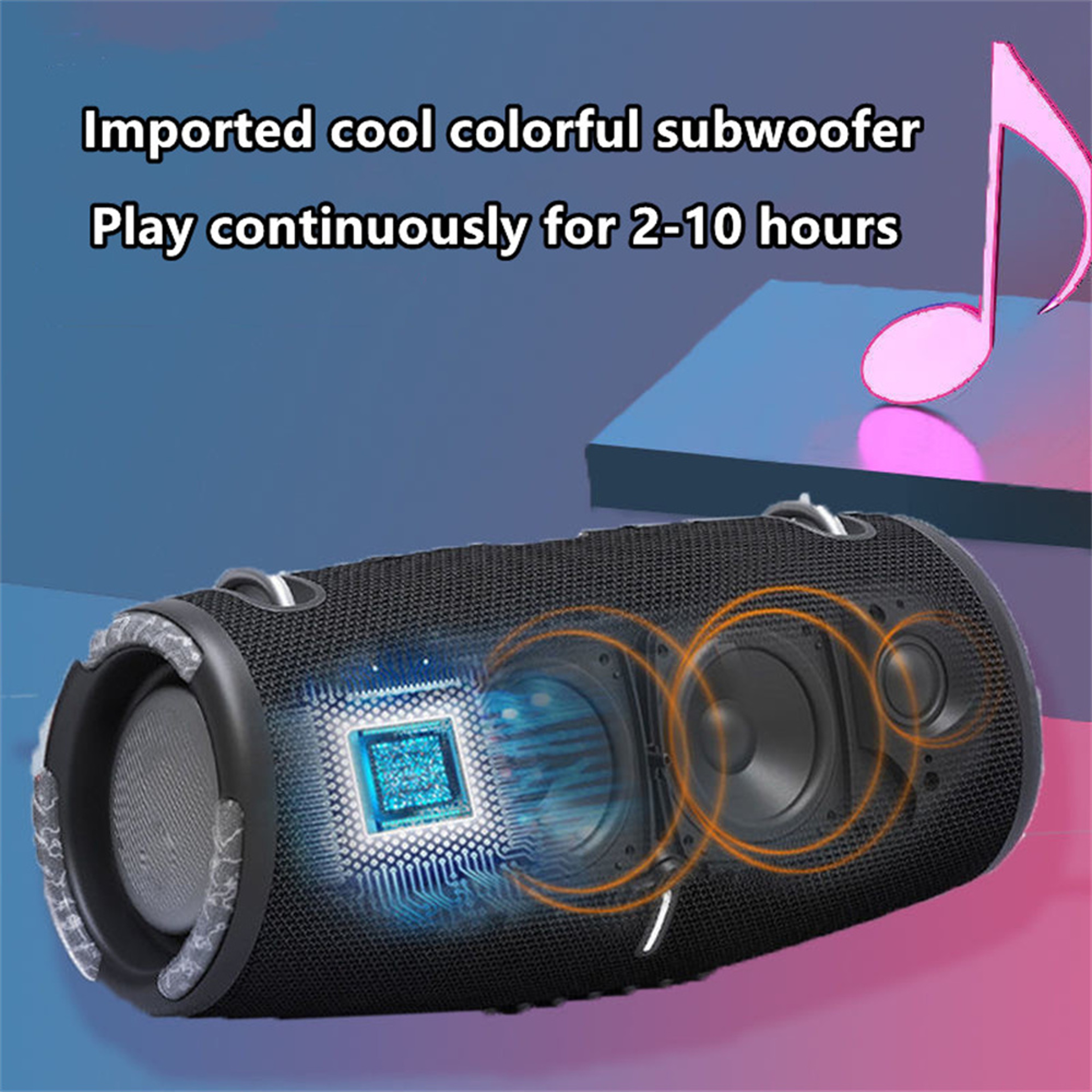 Portable Bluetooth Speaker With RGB Lights Waterproof TWS Wireless Boombox 1