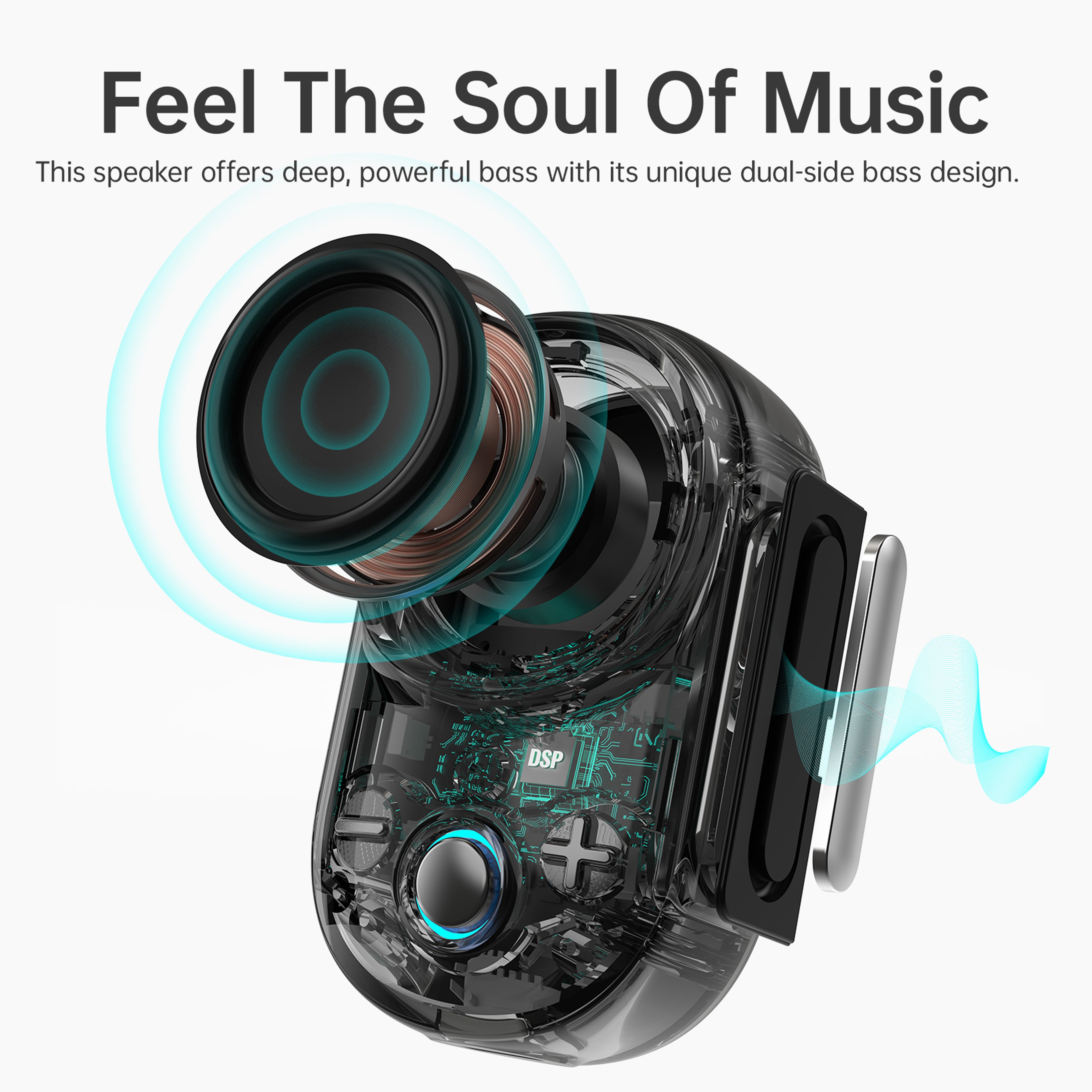 Portable Bluetooth Speaker Waterproof Clip On Camping Speaker With Playtime 7