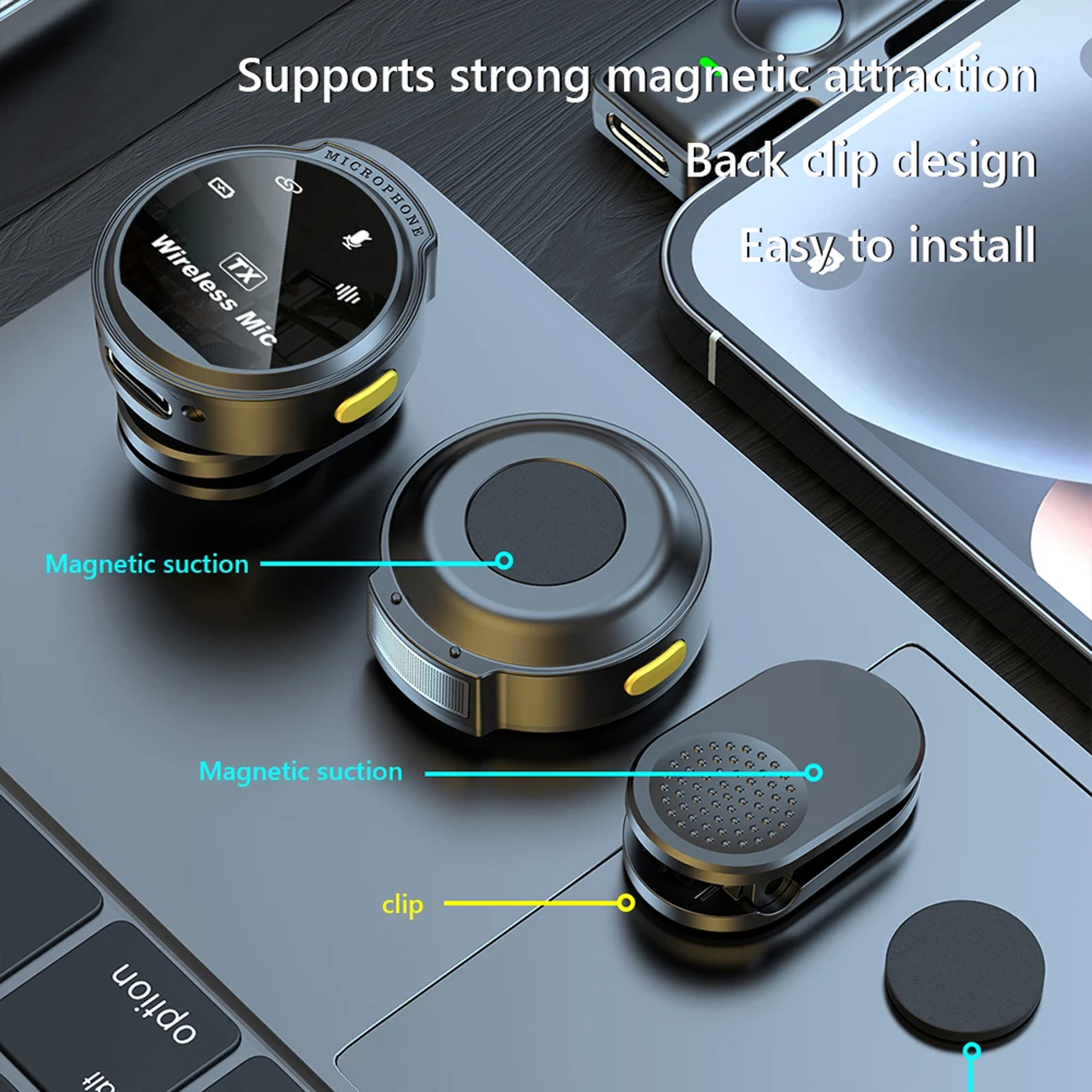Wireless Lavalier Microphone with Noise Cancellation for iPhone Android PC & Laptop – view 5