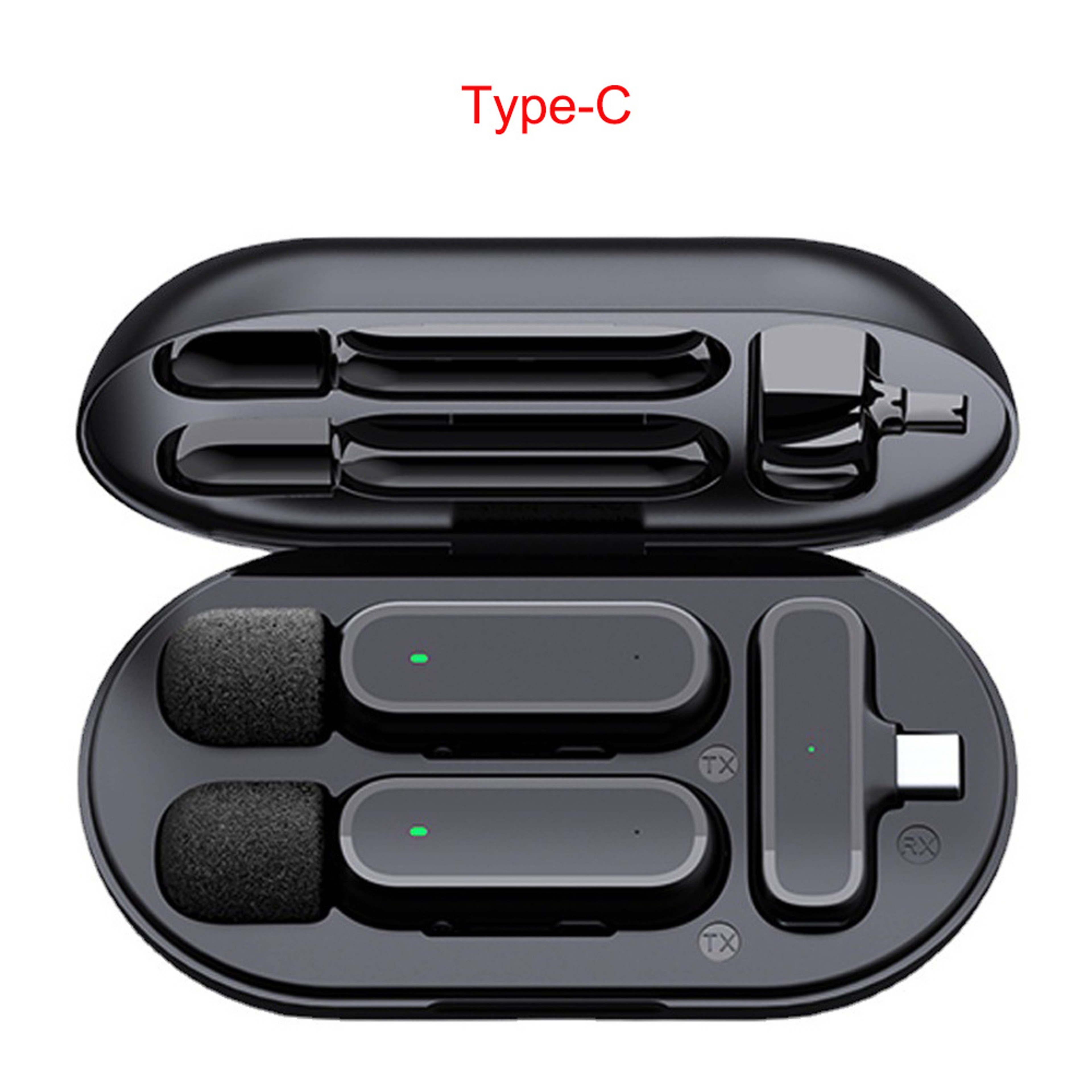 Wireless Lavalier Microphone With Charging Case Clip On Mic For IPhone Android  Video Recording 7
