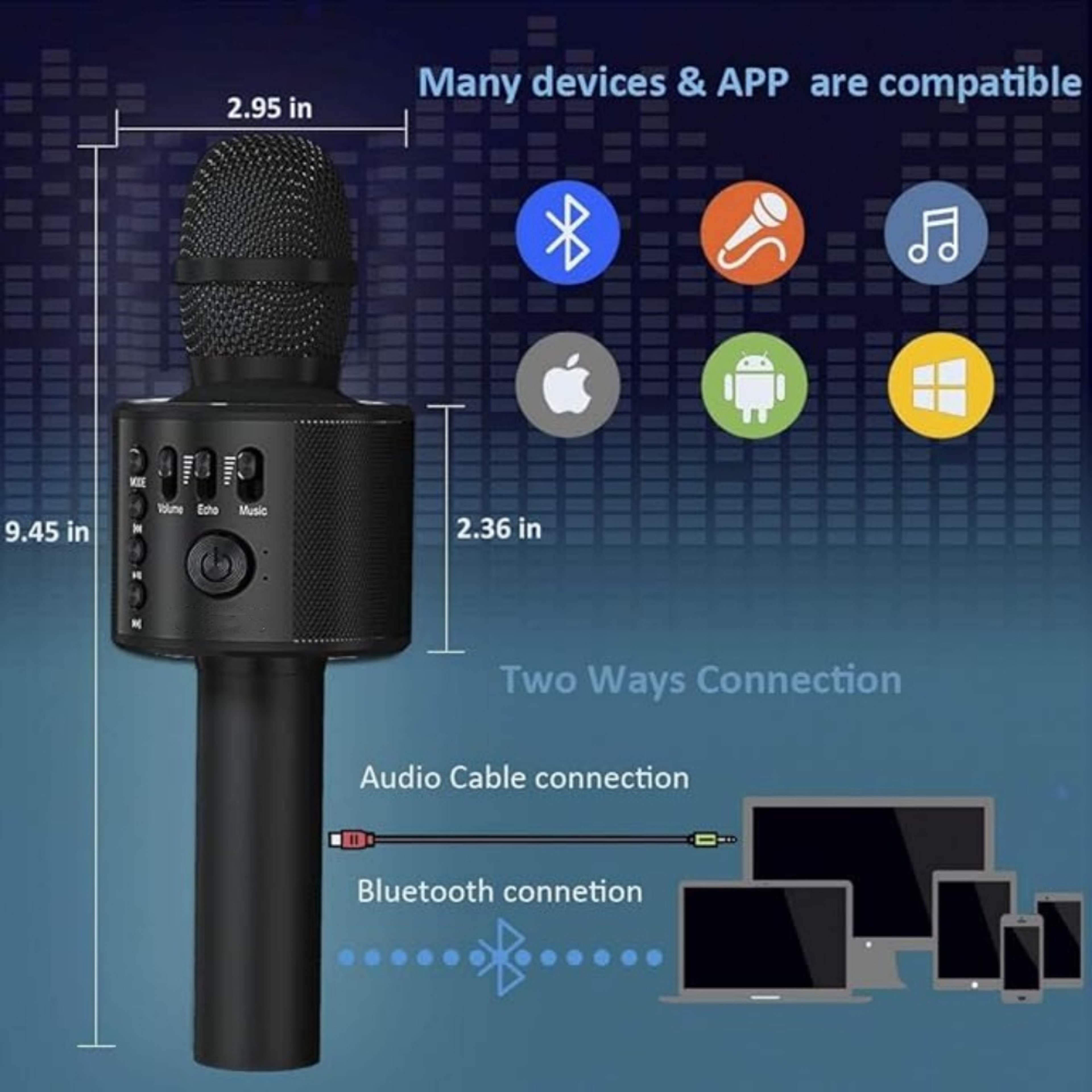Portable Bluetooth Karaoke Microphone With Wireless Speaker For Kids  Family Fun 5