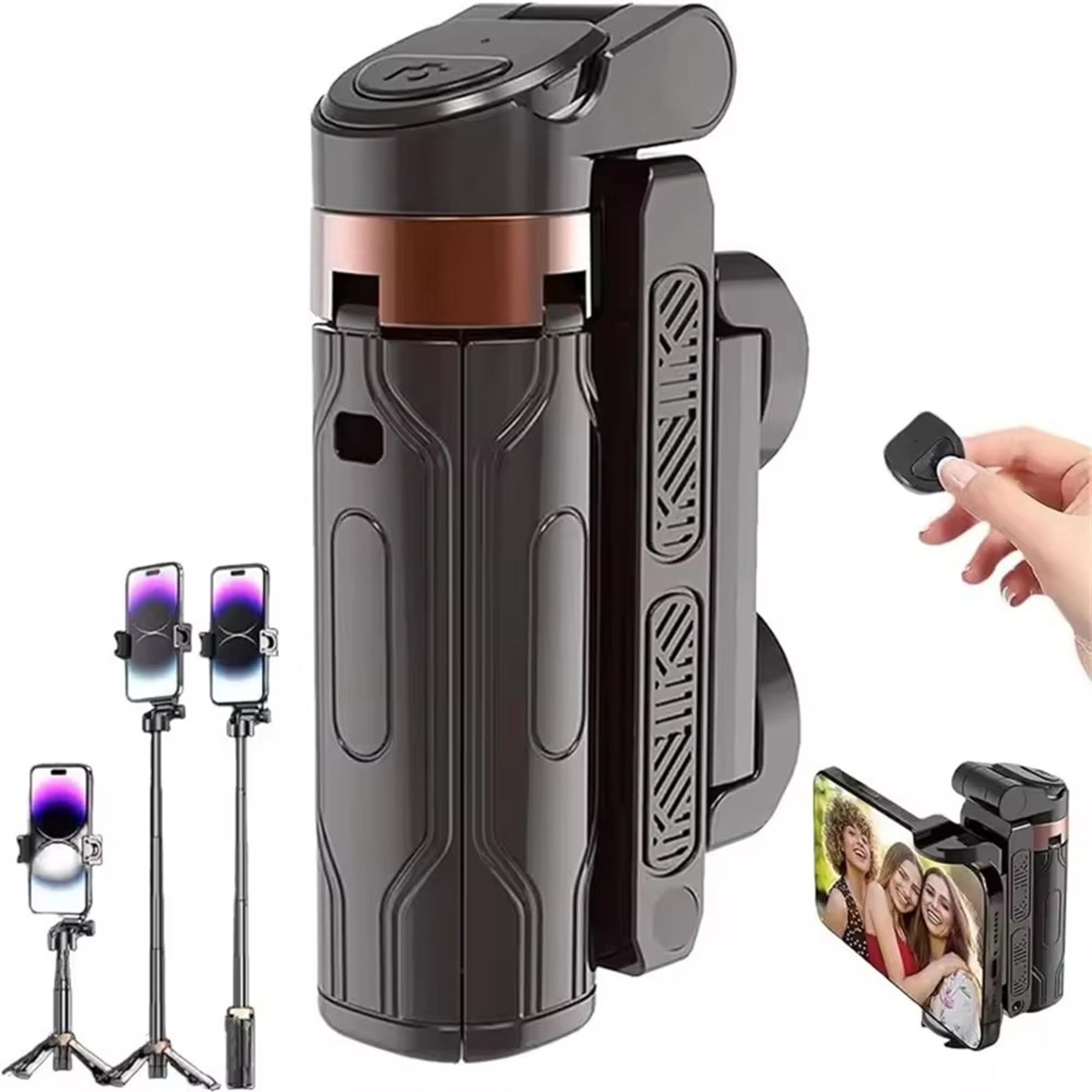 Selfie Stick Tripod With Bluetooth Remote And Adjustable Phone Holder 0