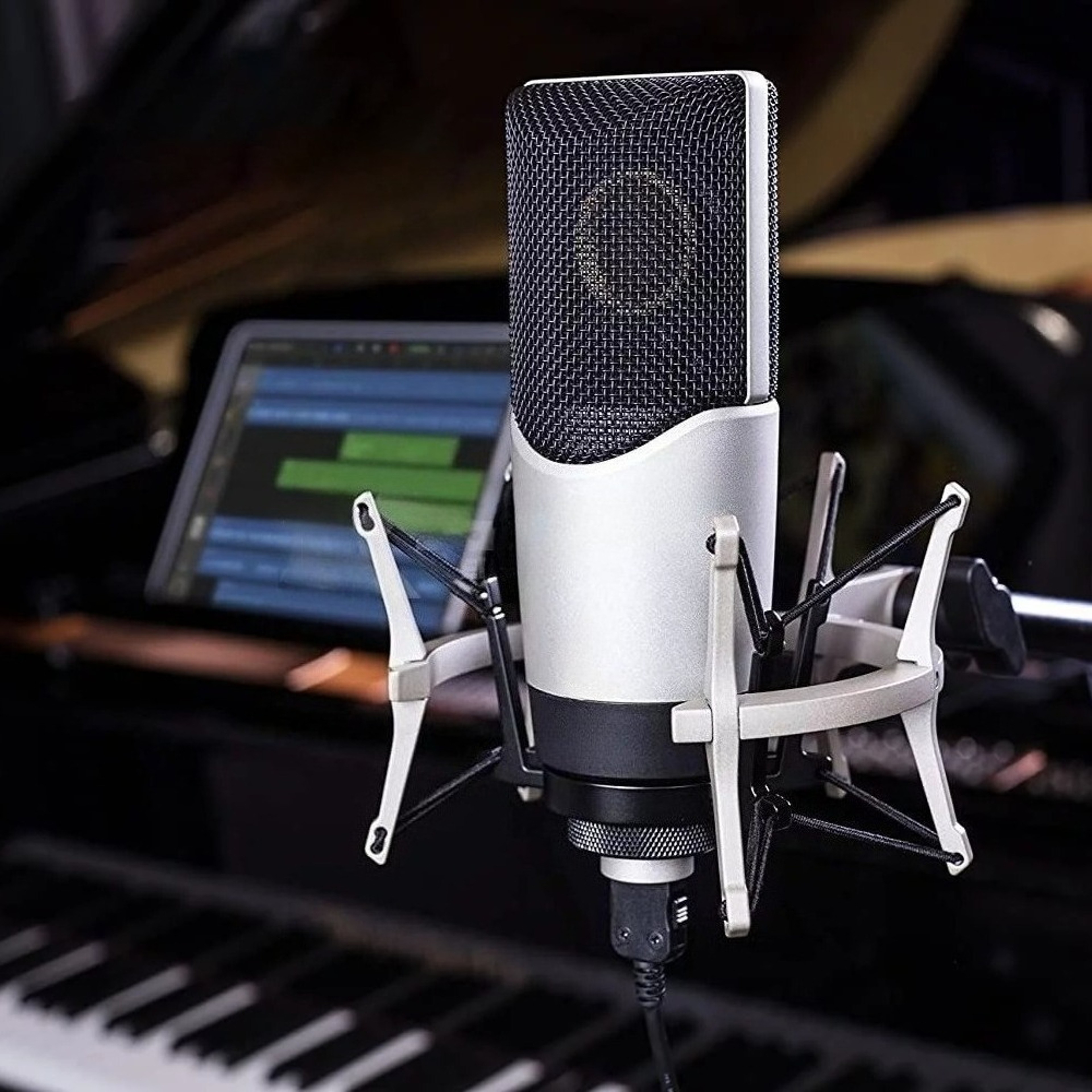 Professional XLR Condenser Microphone With Shock Mount For Streaming Recording  Podcasting 0