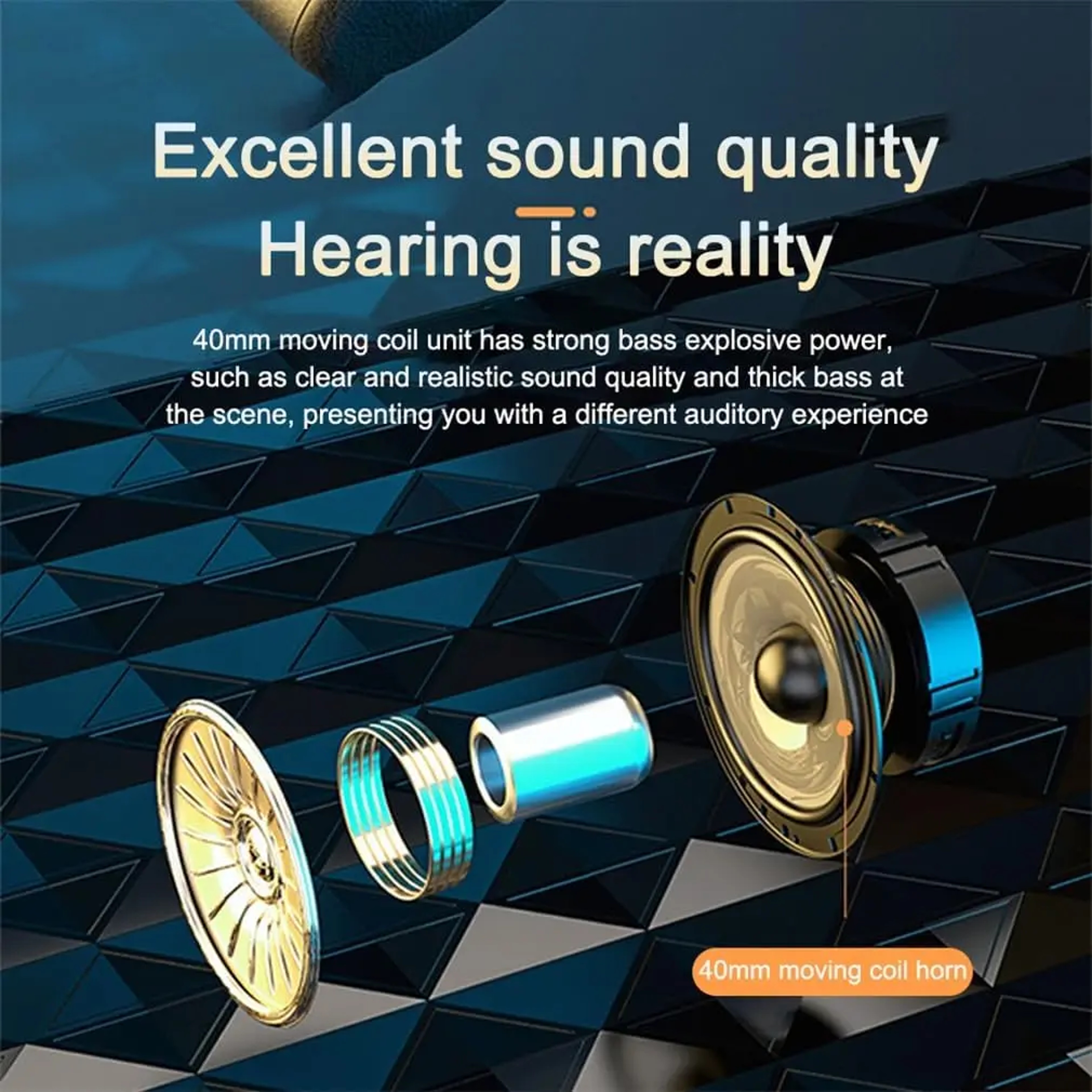 HiFi Foldable Wireless Bluetooth Headphones With Deep Bass Mic TF Card  FM Radio 7