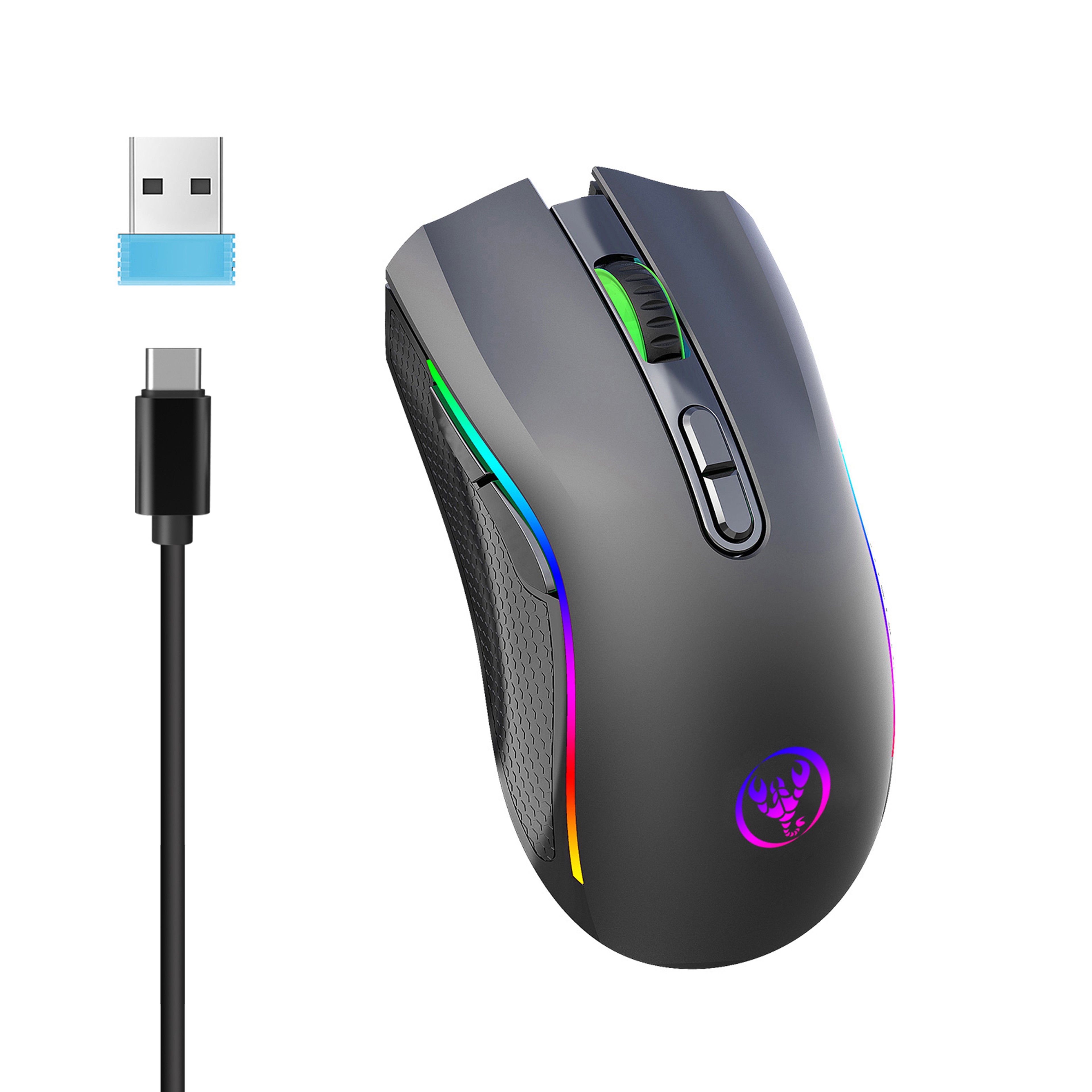 Rechargeable Wireless RGB Gaming Mouse Ergonomic Backlit Mouse for PC & Laptop – view 7