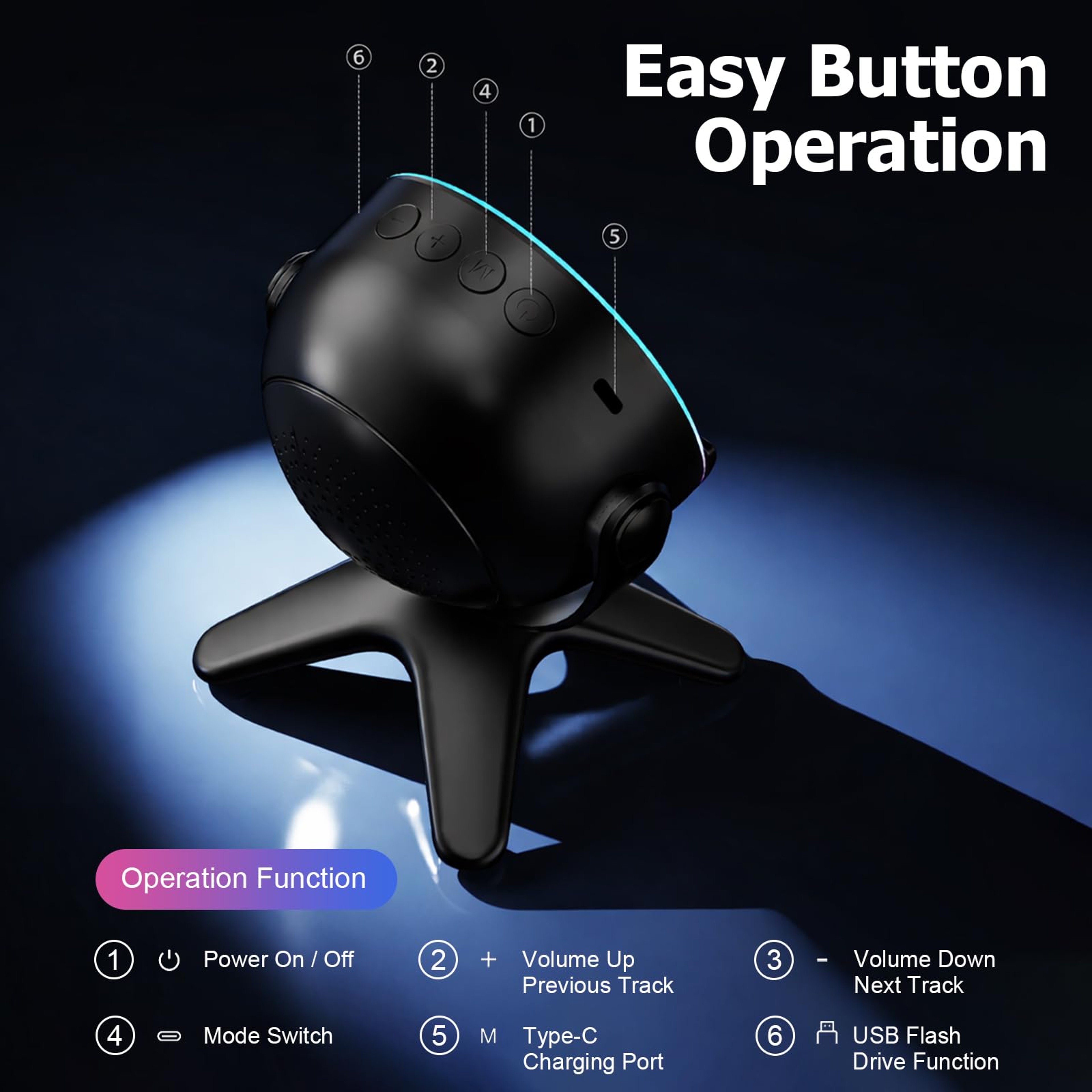 Bluetooth Speaker With Phone Stand HiFi Wireless Desktop Mini Speaker With RGB Lights 7