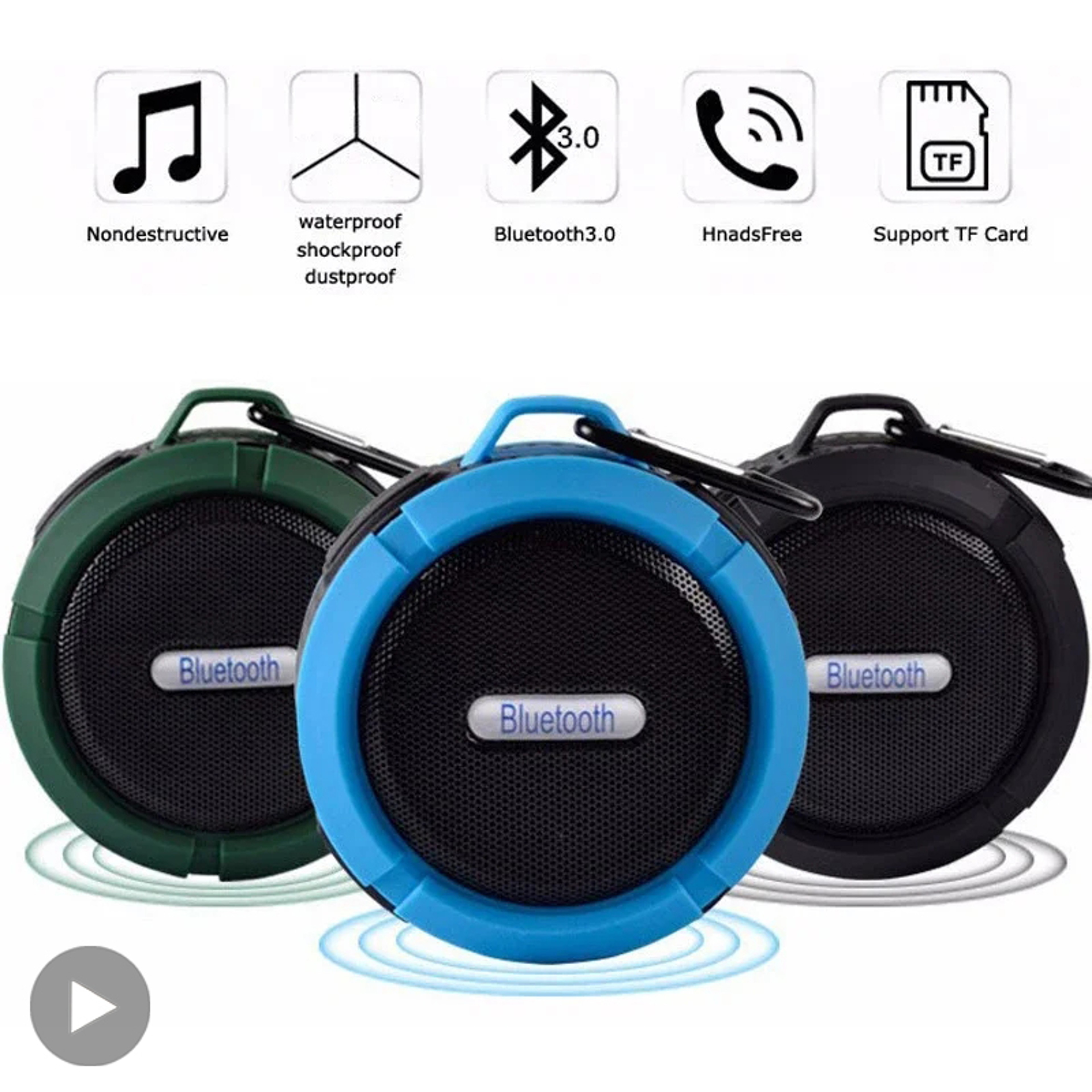 Portable Waterproof Bluetooth Speaker With Deep Bass And Wireless Stereo Sound 4