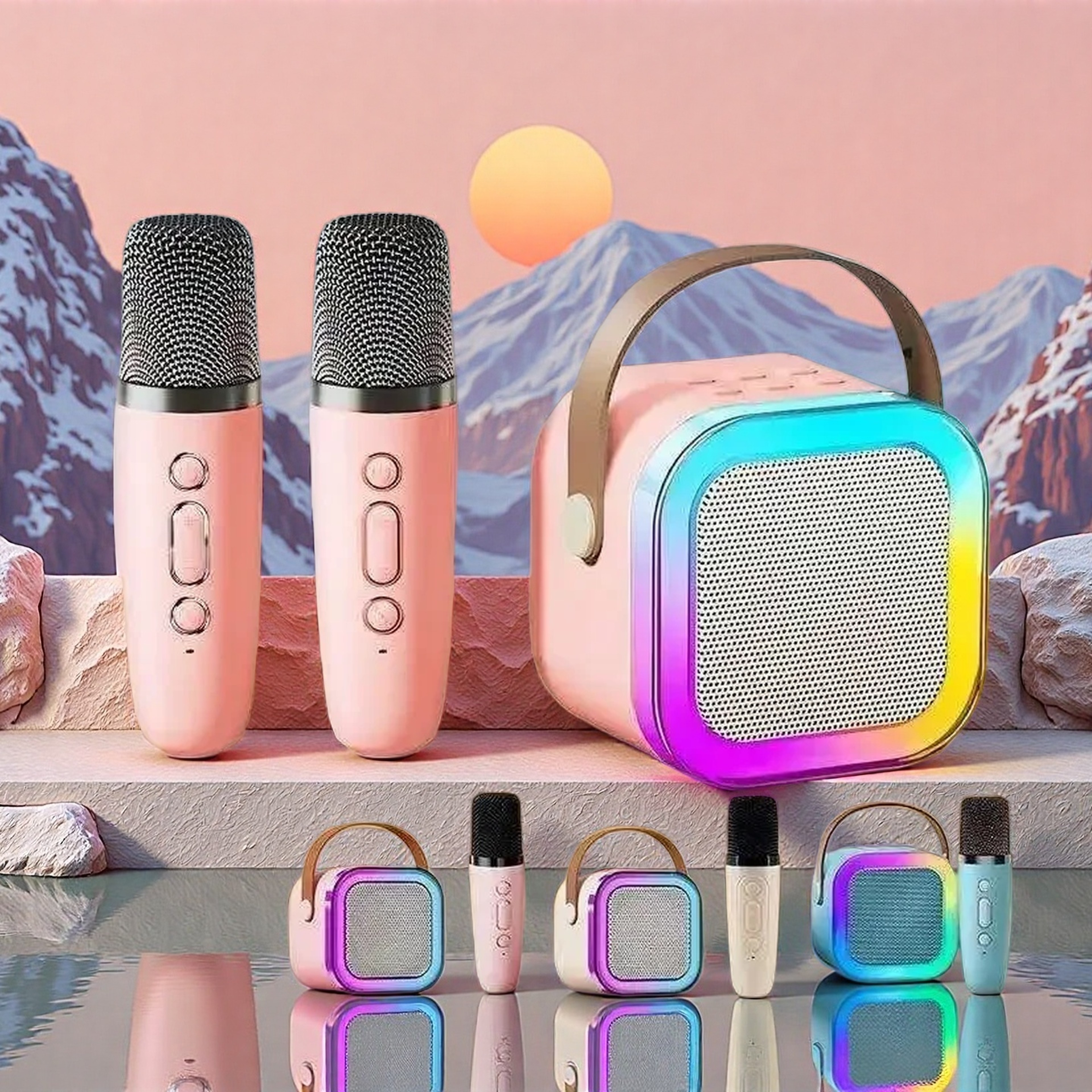 Portable Bluetooth Karaoke Machine With Wireless Microphones And Bluetooth Speaker 0