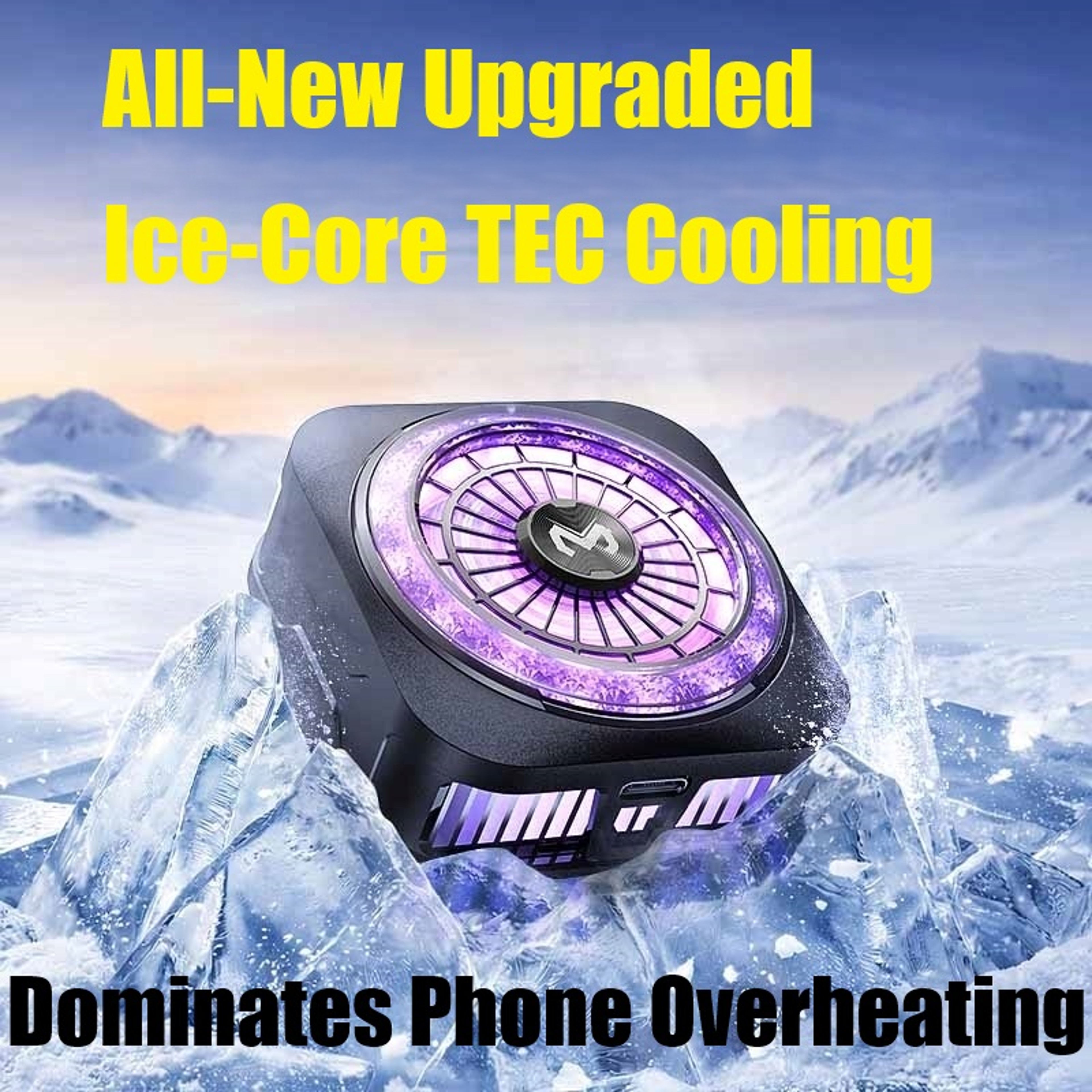 Magnetic Phone Cooler With TEC Chip Dual Airflow Cooling Fan For Mobile Gaming 4