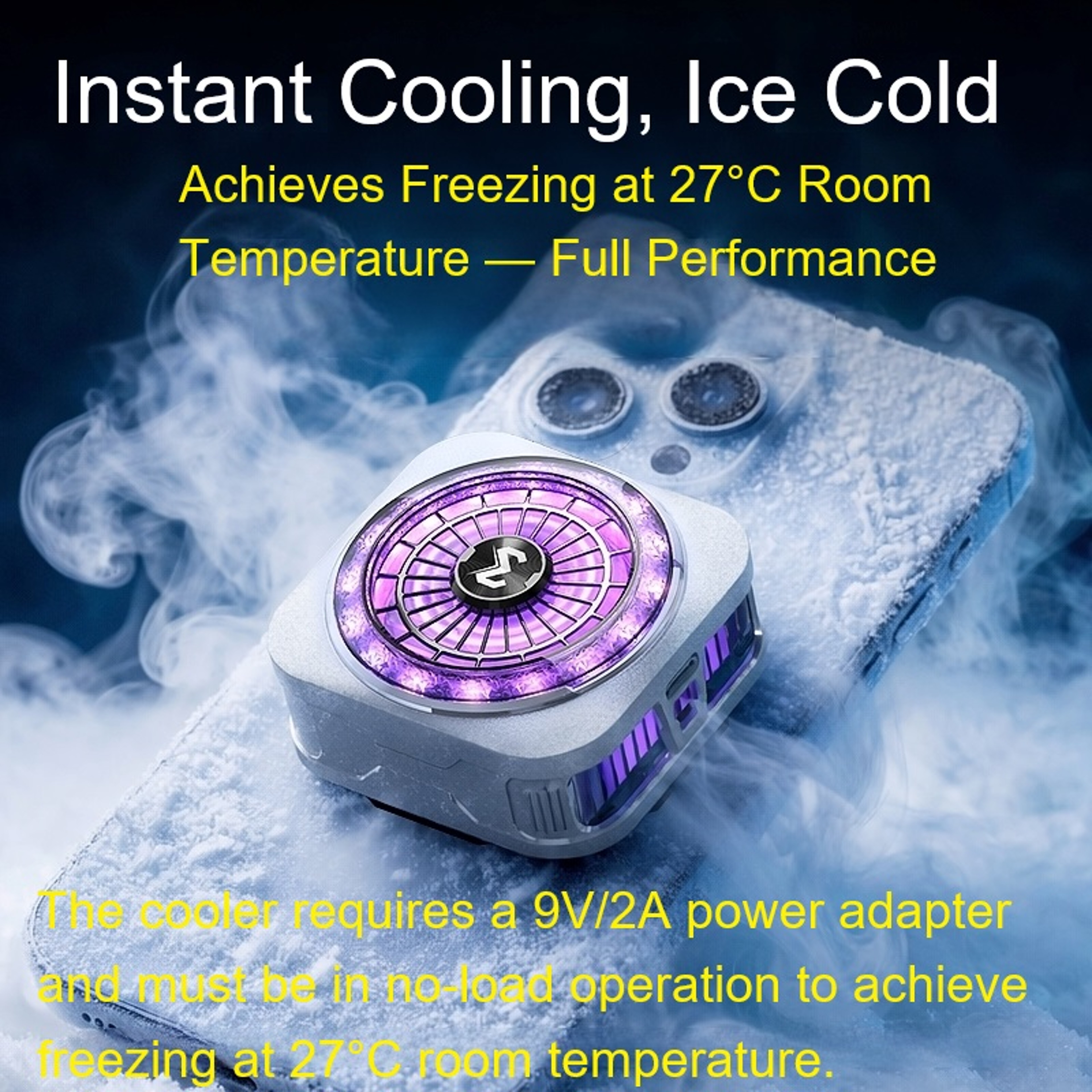 Magnetic Phone Cooler With TEC Chip Dual Airflow Cooling Fan For Mobile Gaming 6