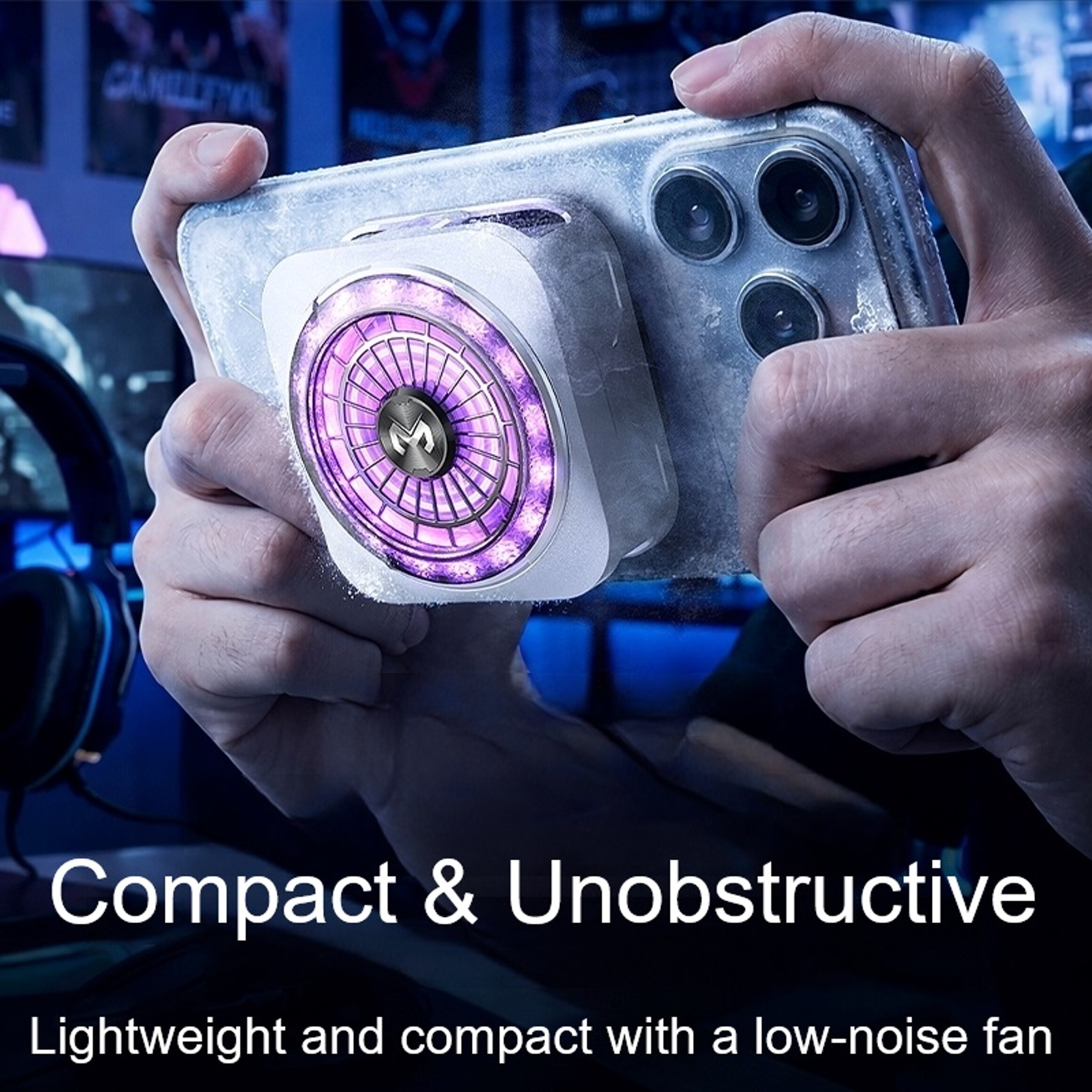 Magnetic Phone Cooler With TEC Chip Dual Airflow Cooling Fan For Mobile Gaming 7