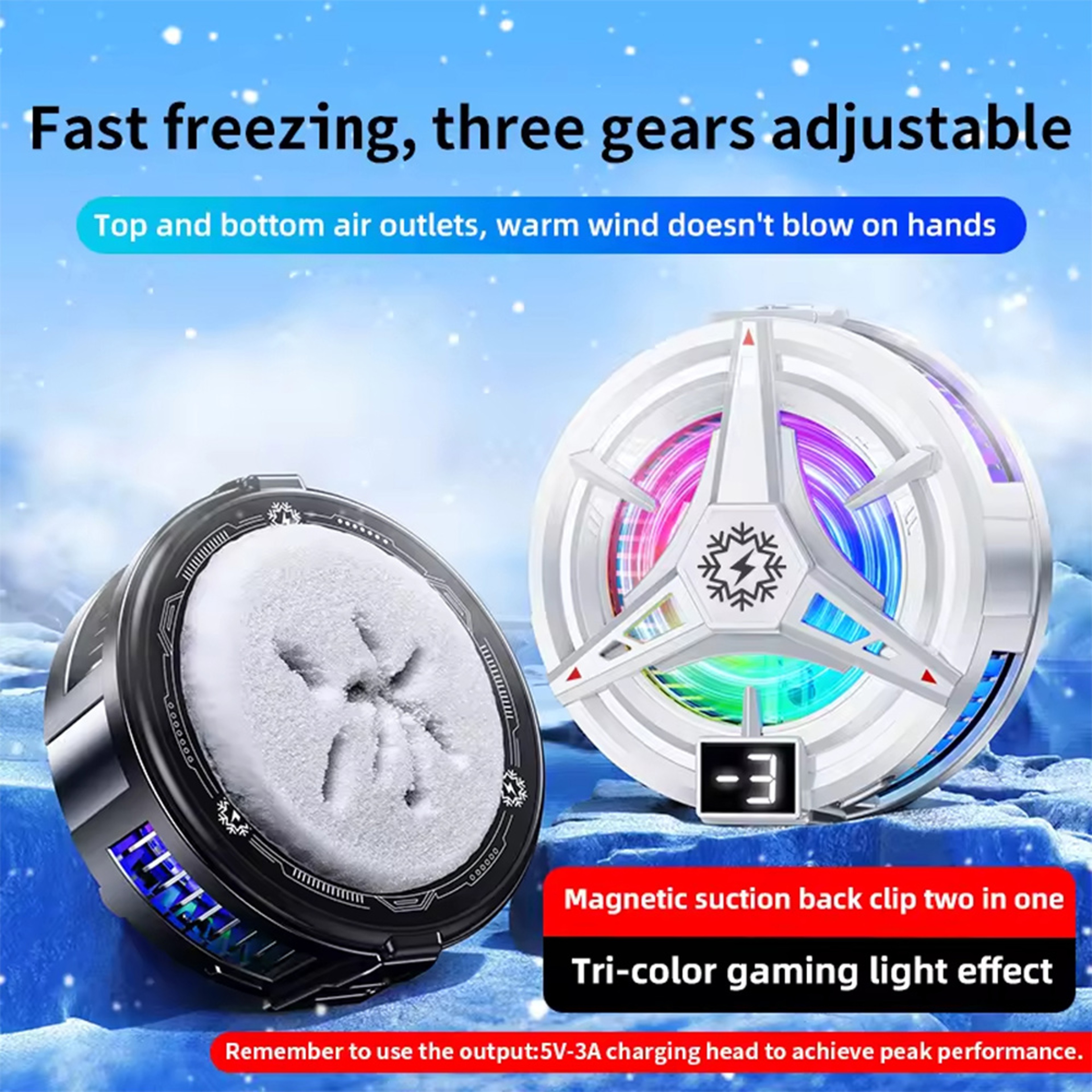 Magnetic Phone Cooler With RGB Light Semiconductor Cooling Fan For MagSafe IPhone Android  IPad 7