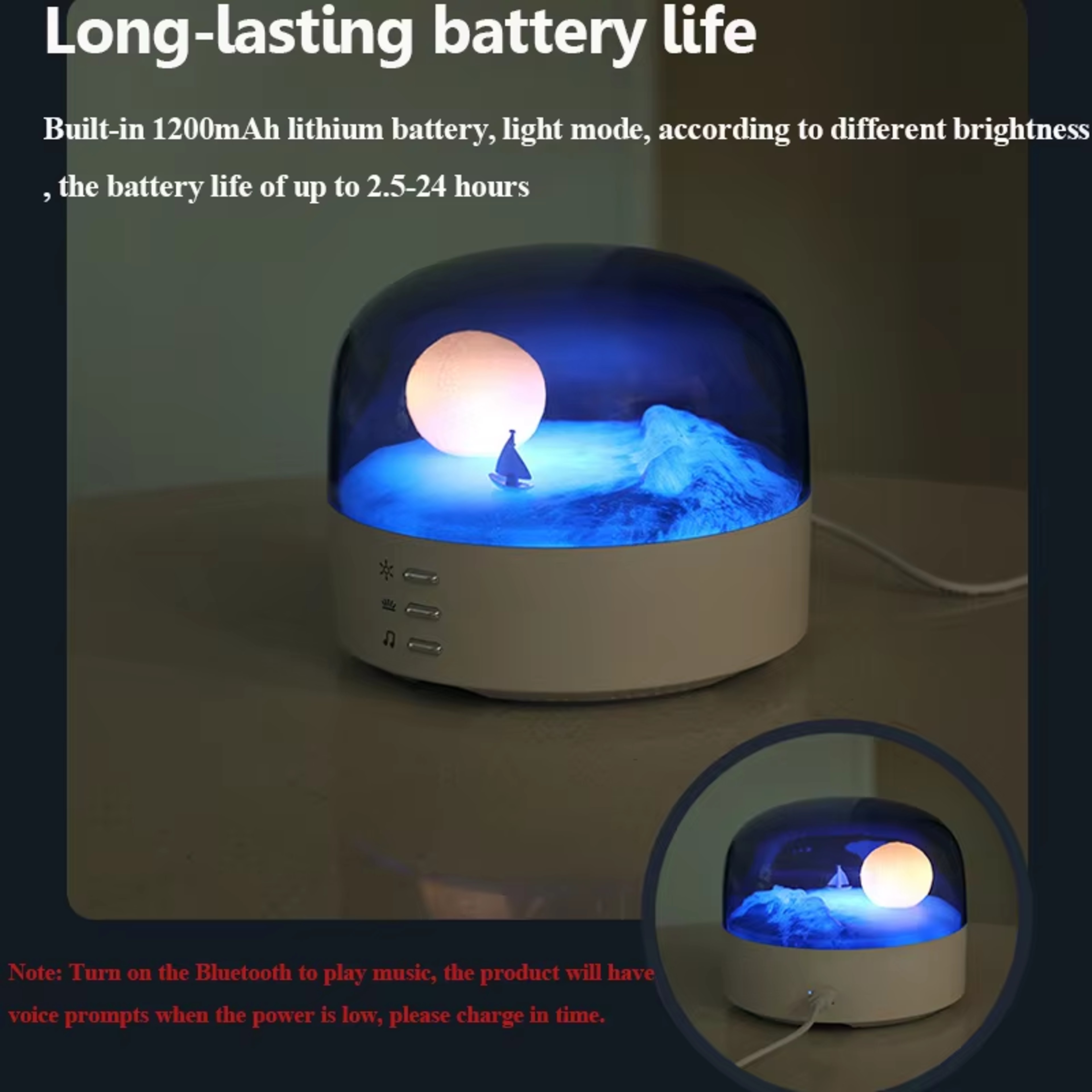 Bluetooth Speaker With Ambient LED Light Portable Wireless Music Speaker 6