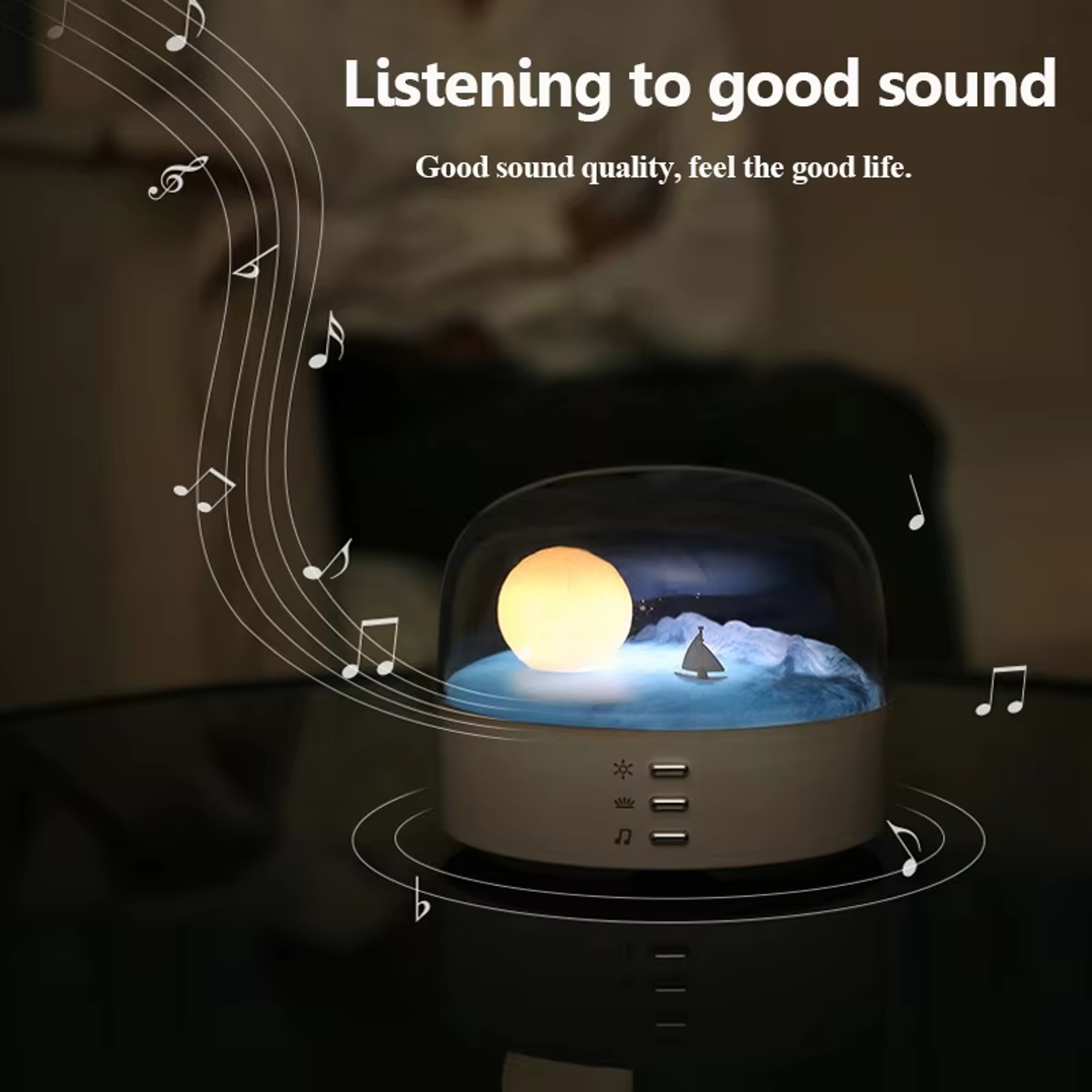 Bluetooth Speaker With Ambient LED Light Portable Wireless Music Speaker 7