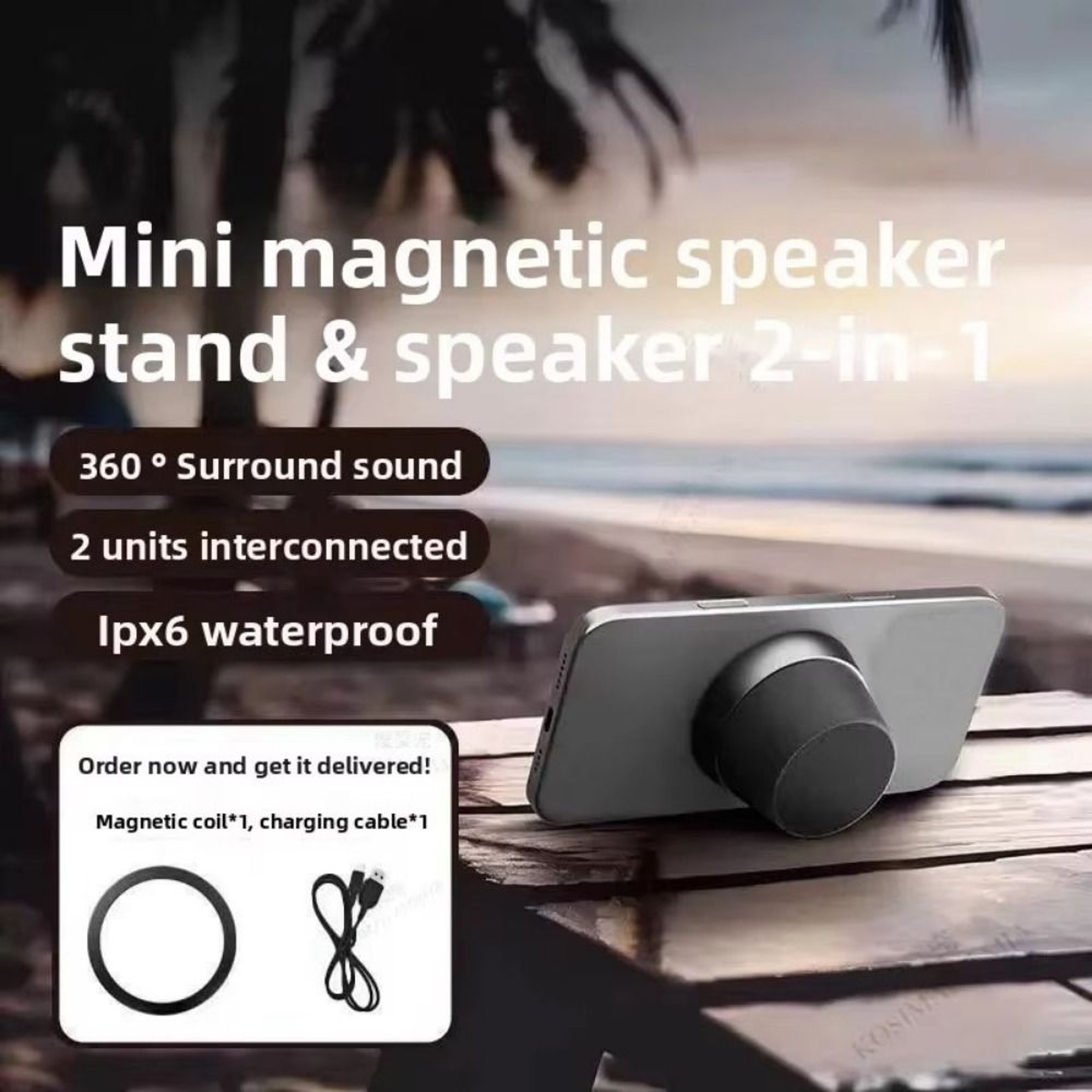 Mini Retro Bluetooth Speaker With Magnetic Clip Portable Wireless Desktop Audio 5
