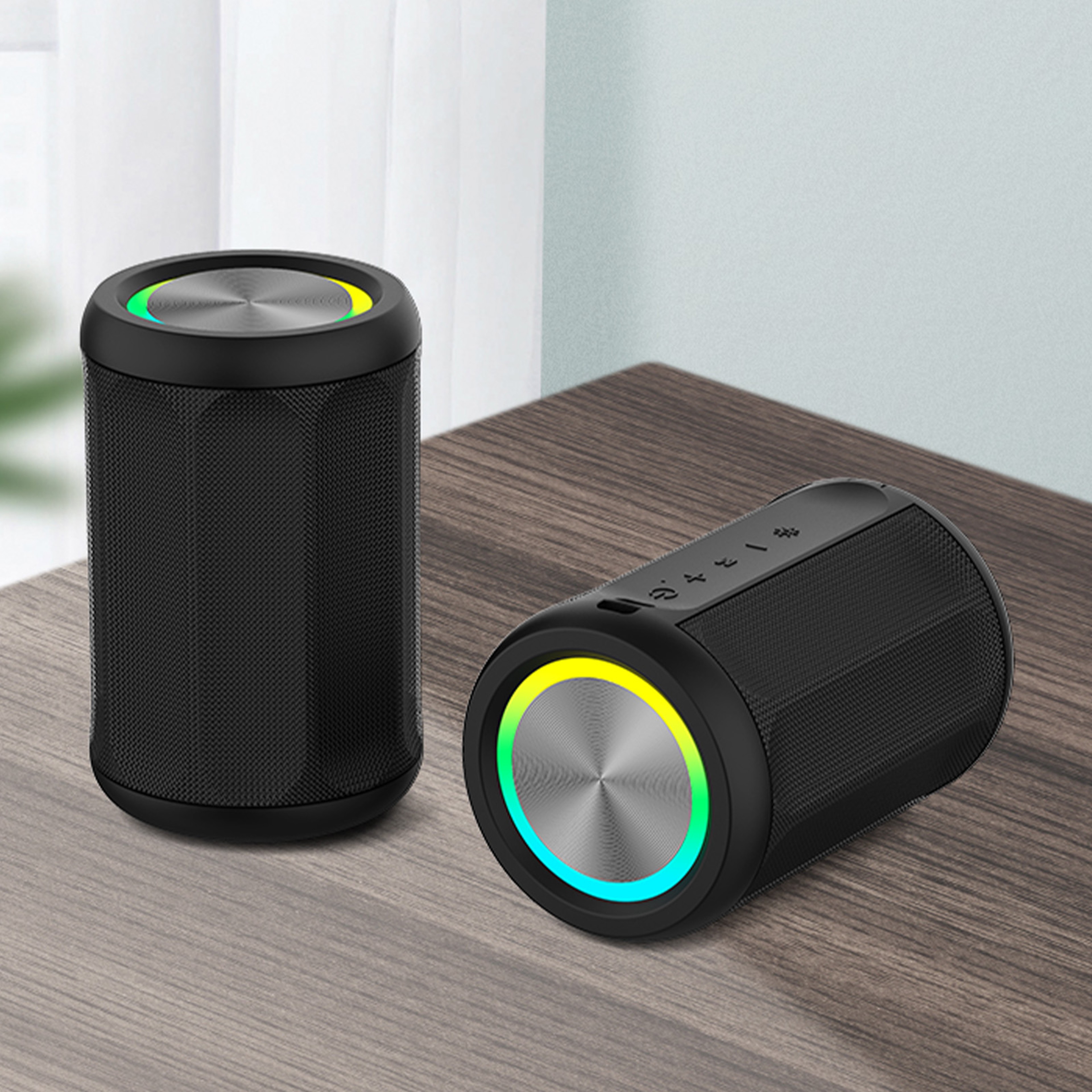 Portable Bluetooth Wireless Speaker With RGB Lights FM Radio  Playtime 1